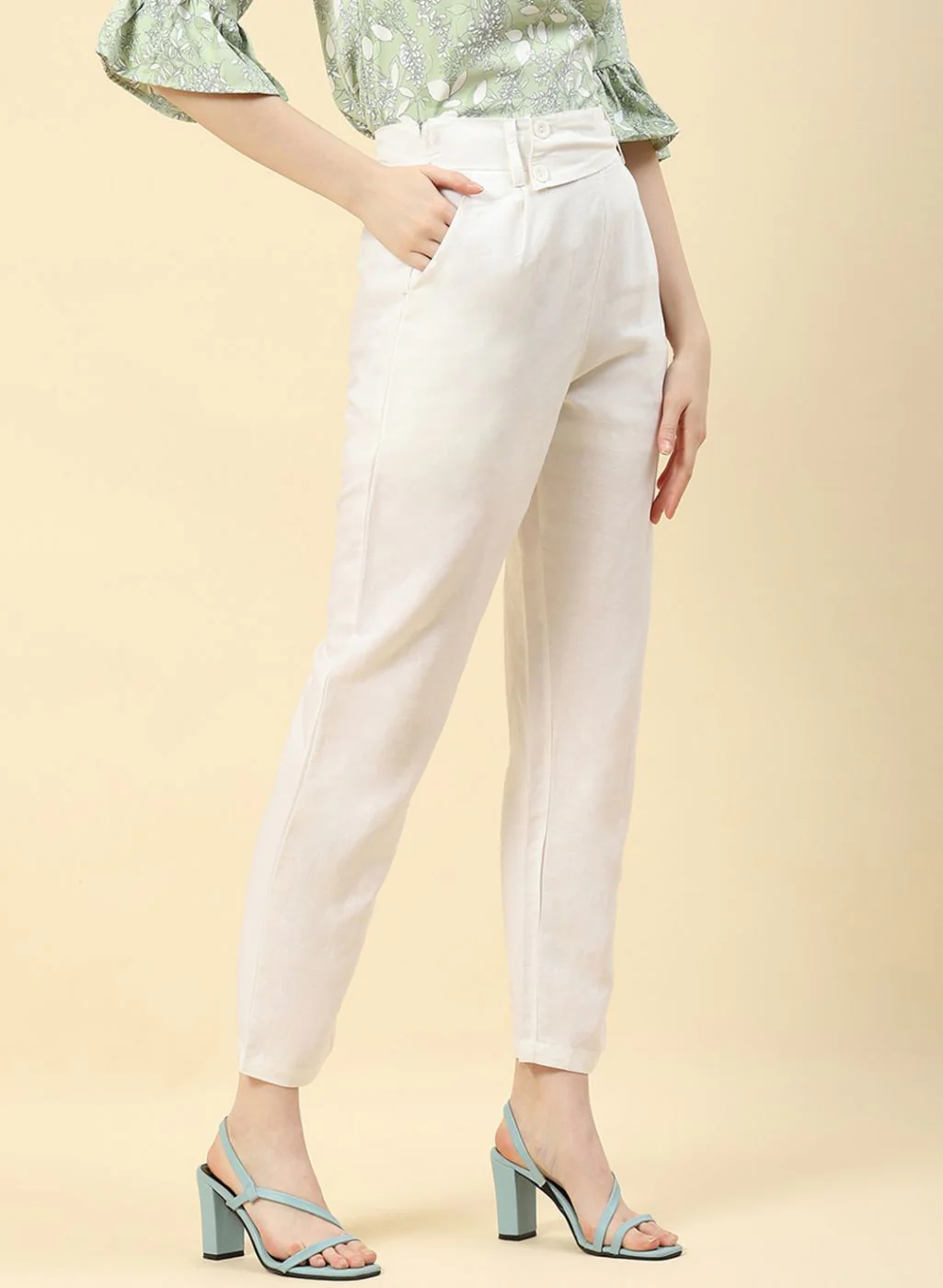 Women White Regular Fit Lower - Image 4