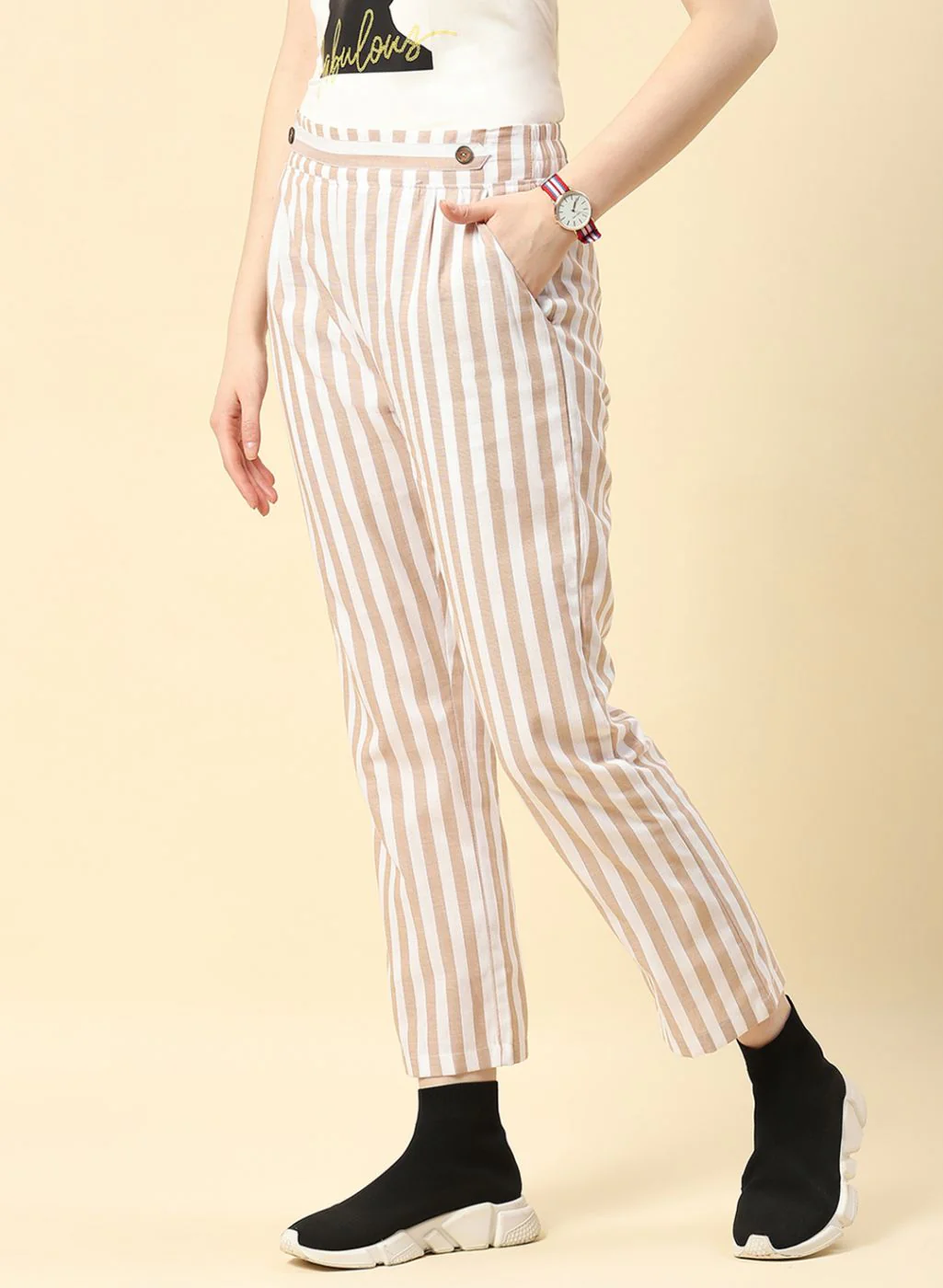 Women White Regular Fit Lower - Image 2
