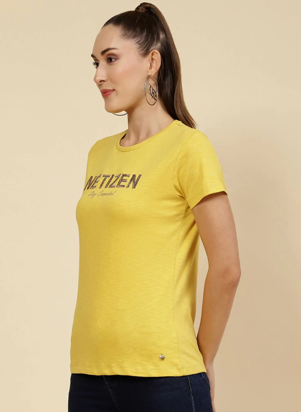 Women Yellow Embroidered Top - Image 3