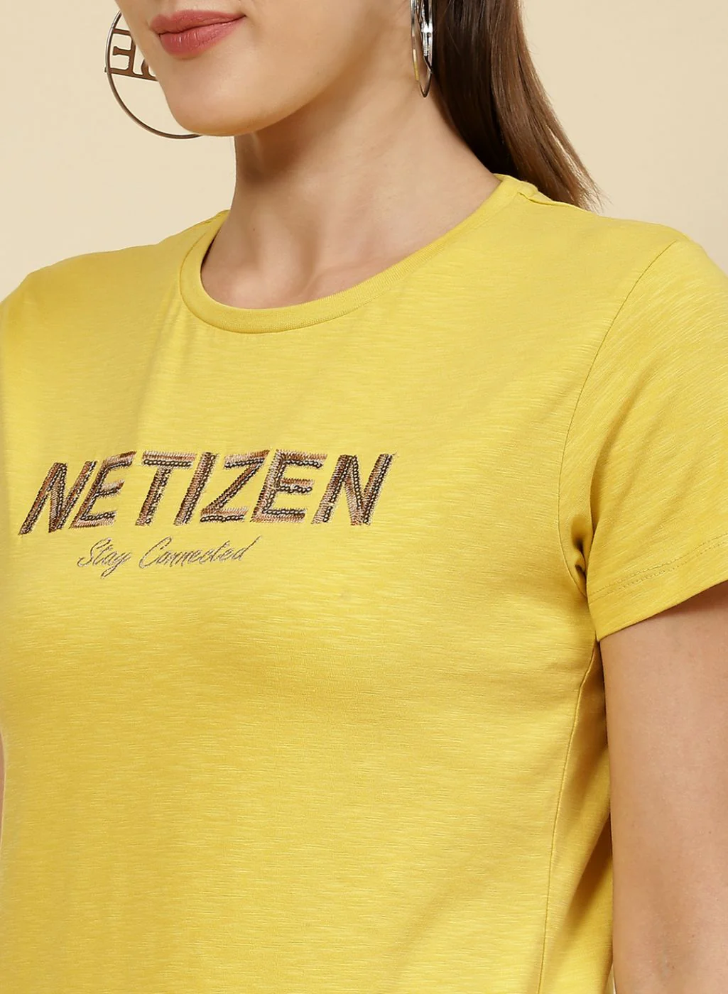 Women Yellow Embroidered Top - Image 6