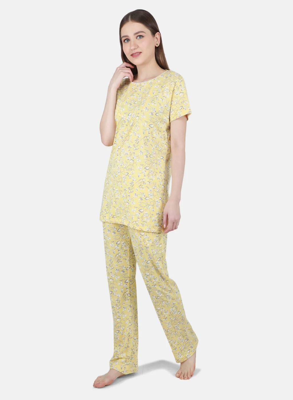 Women Yellow Printed Lower Set - Image 2