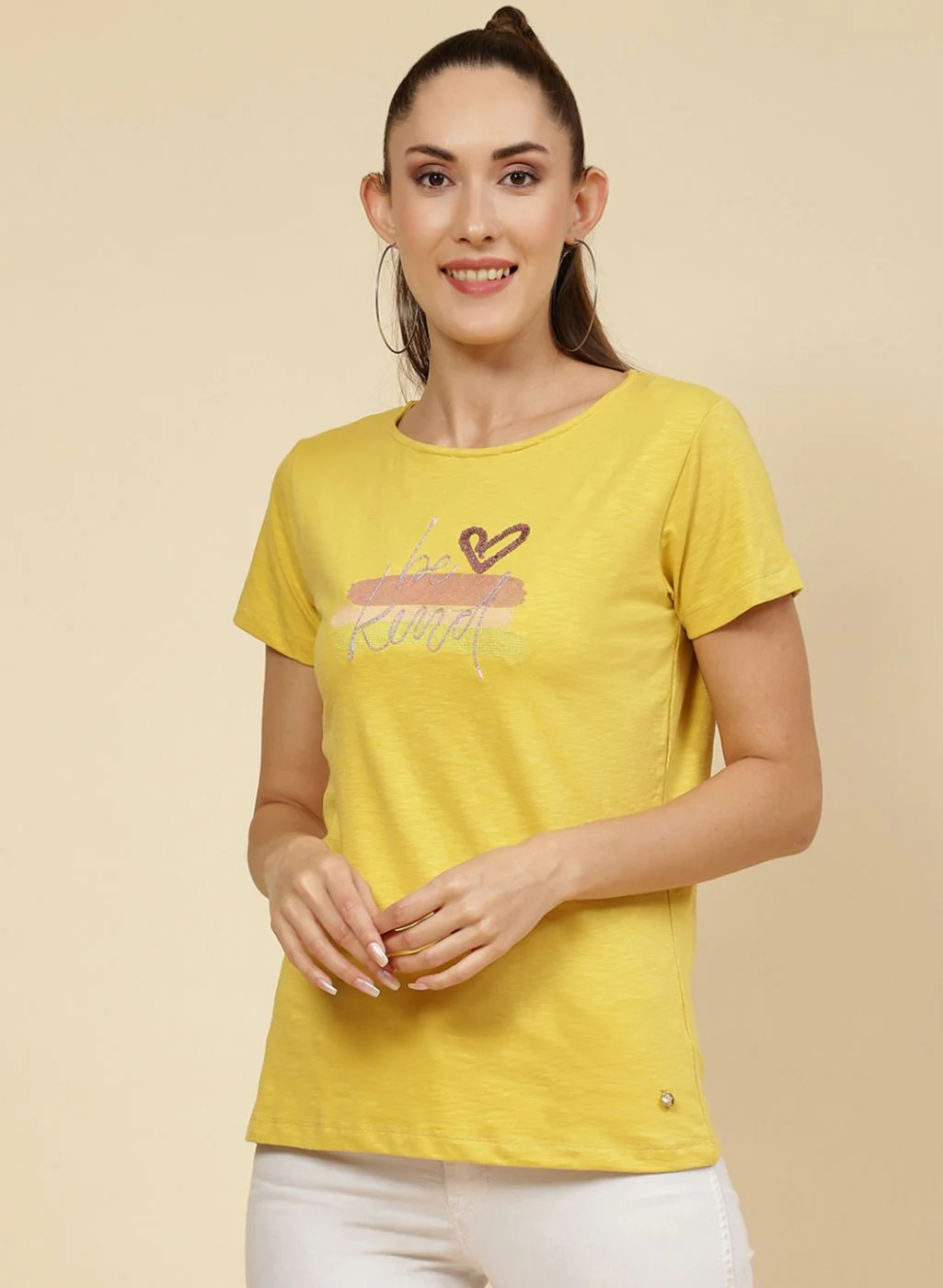 Women Yellow Printed Top - Image 2