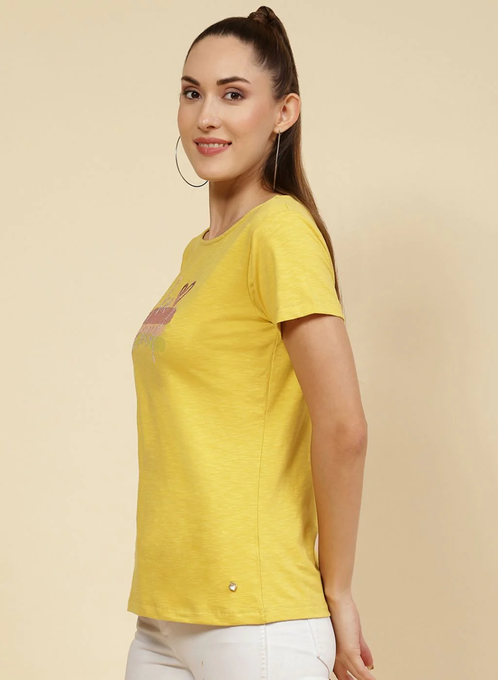 Women Yellow Printed Top - Image 3