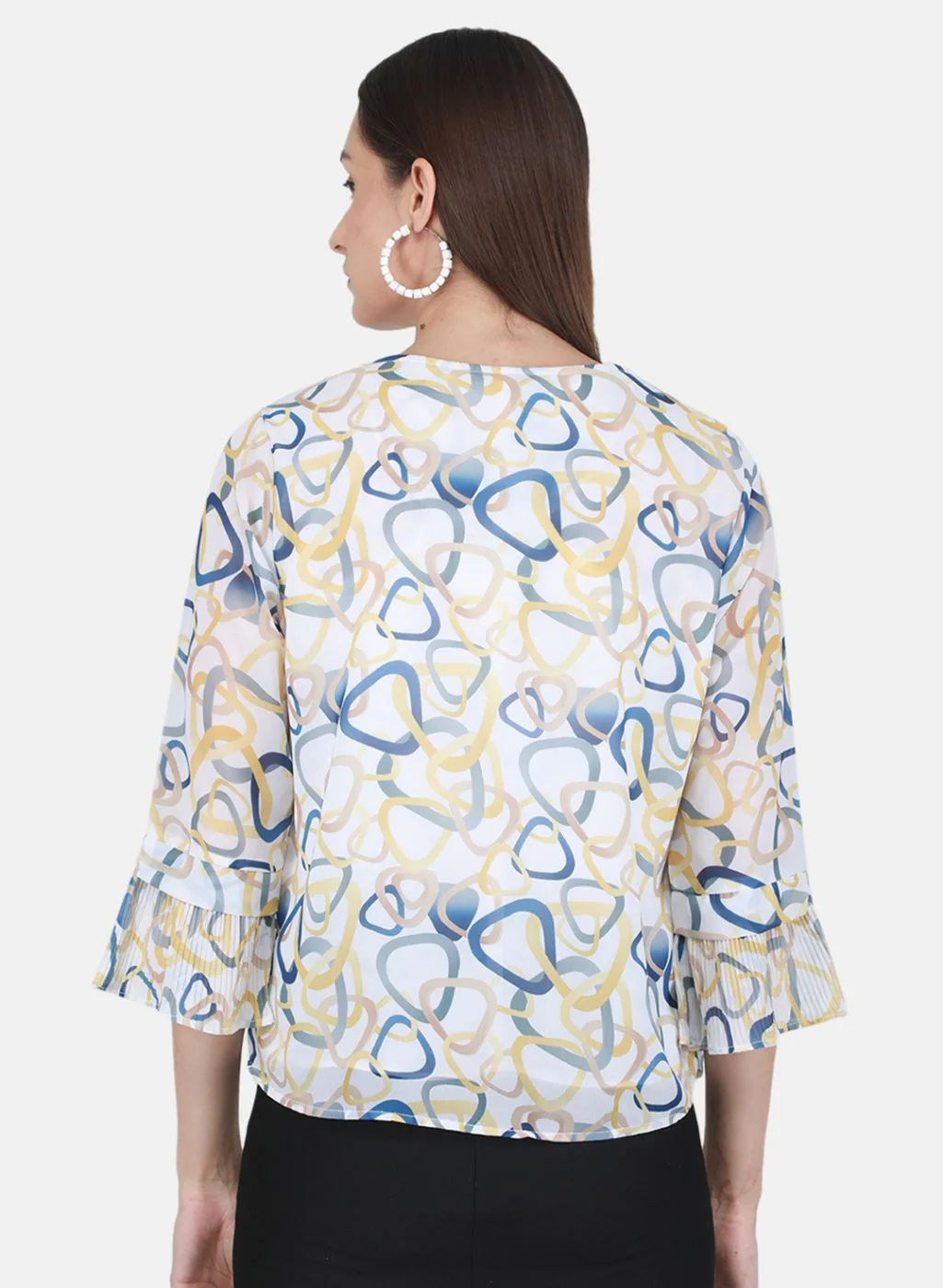 Women Yellow Printed Top - Image 3