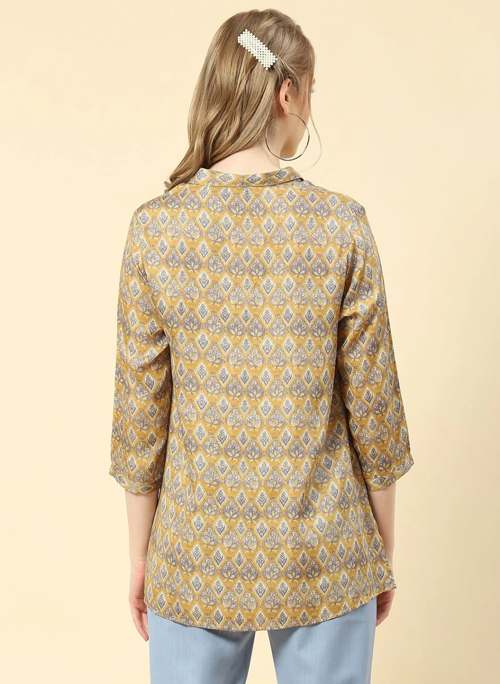 Women Yellow Printed Top - Image 5