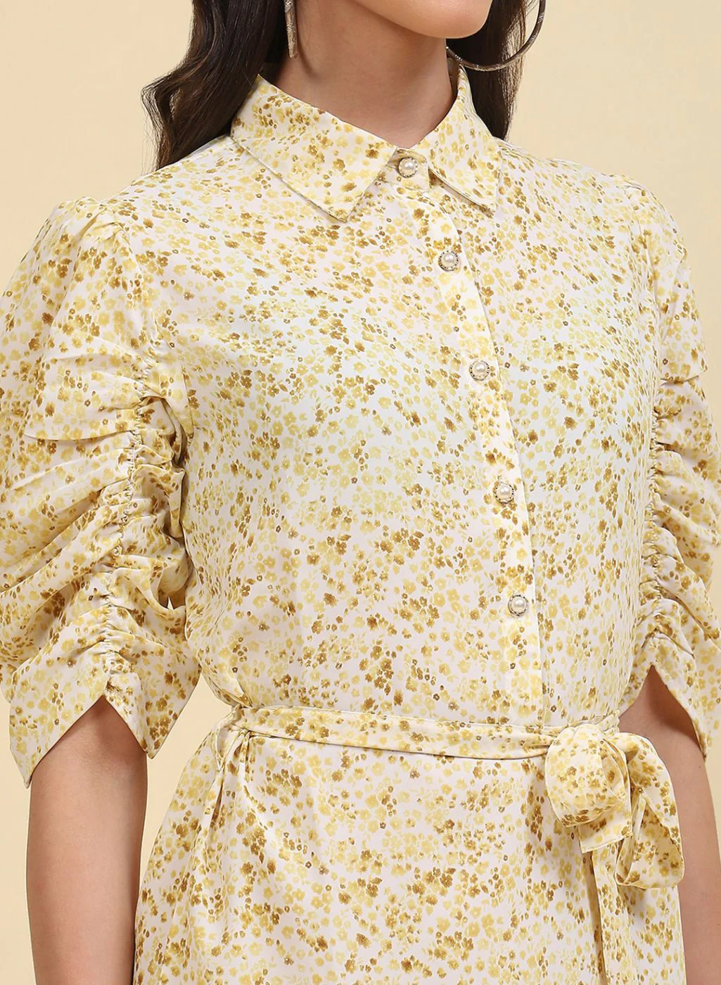 Women Yellow Printed Tunic - Image 6