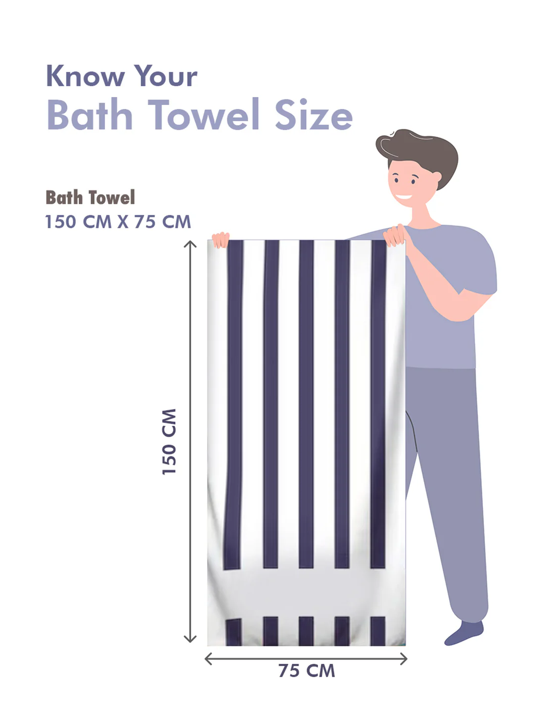 Purple & Pink Cotton 525 GSM Bath Towel (Pack of 2) - Image 8