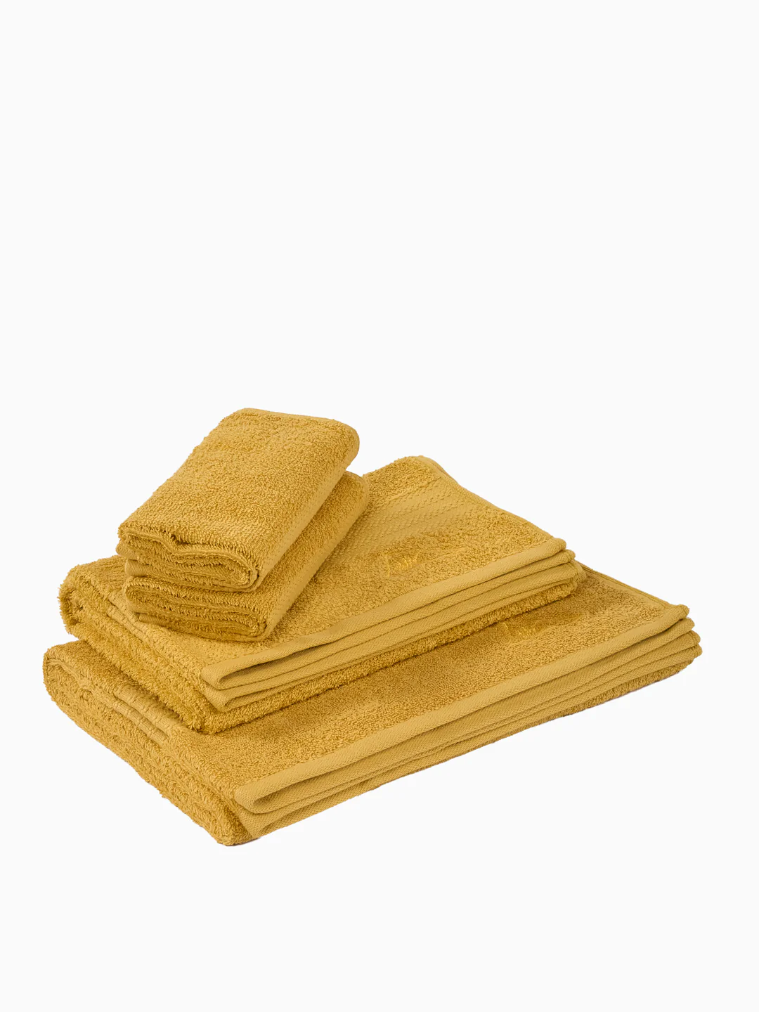 Mustard Yellow 100% Cotton Solid 380 GSM Bath Towel Jazz 4 Pc Set Gifting Box Pack - Image 4