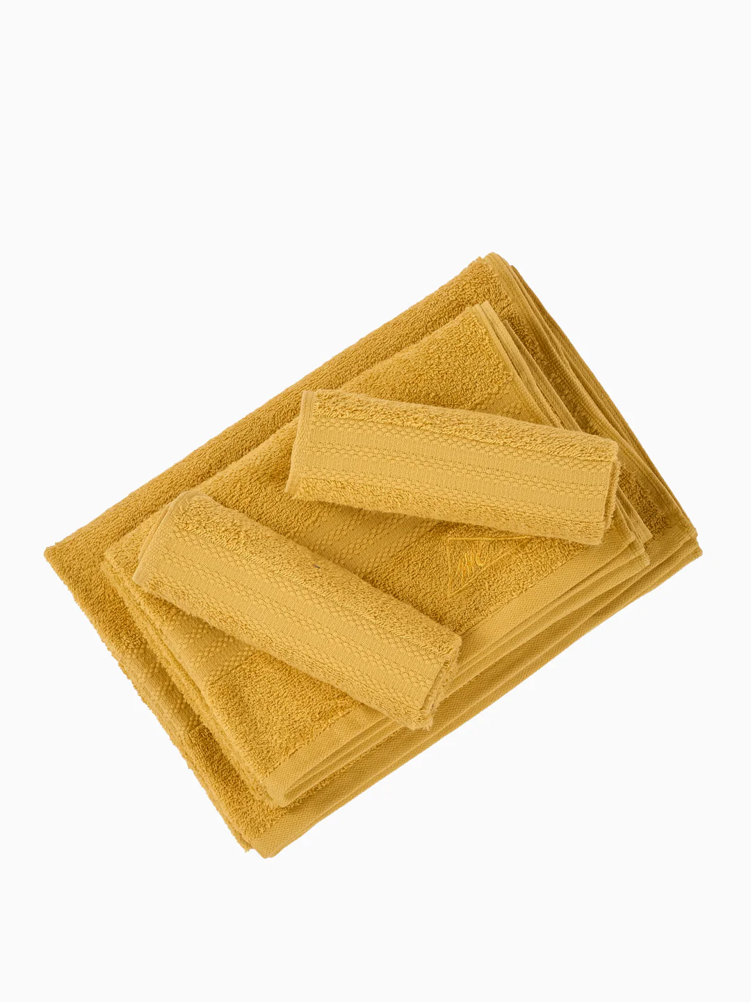Mustard Yellow 100% Cotton Solid 380 GSM Bath Towel Jazz 4 Pc Set Gifting Box Pack - Image 6
