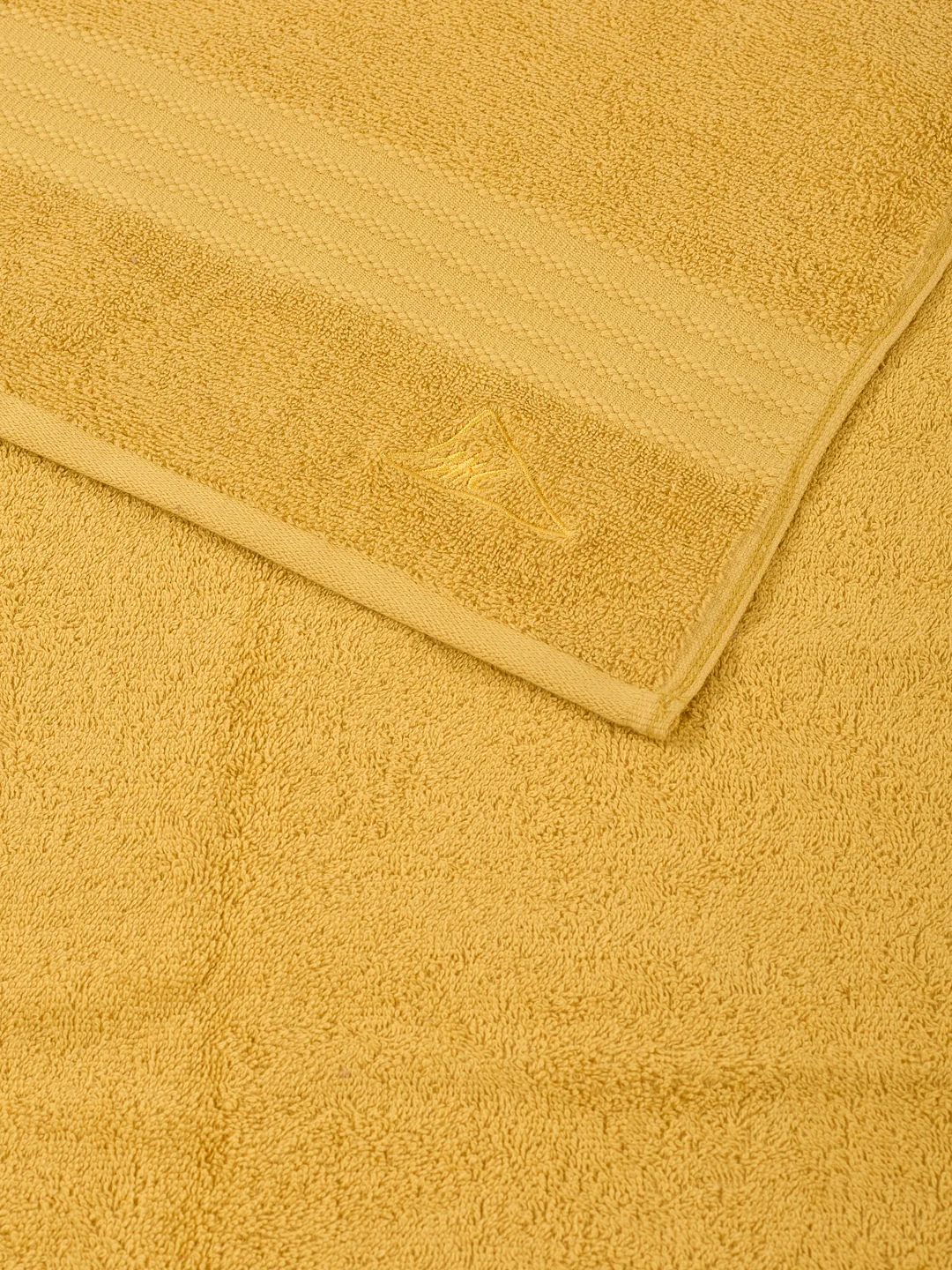 Mustard Yellow 100% Cotton Solid 380 GSM Bath Towel Jazz 4 Pc Set Gifting Box Pack - Image 8