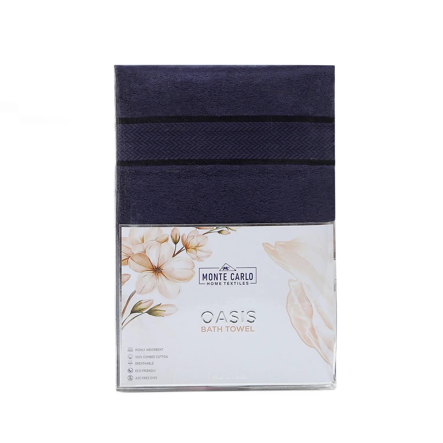 Navy Blue Cotton 450 GSM Bath Towel - Image 5