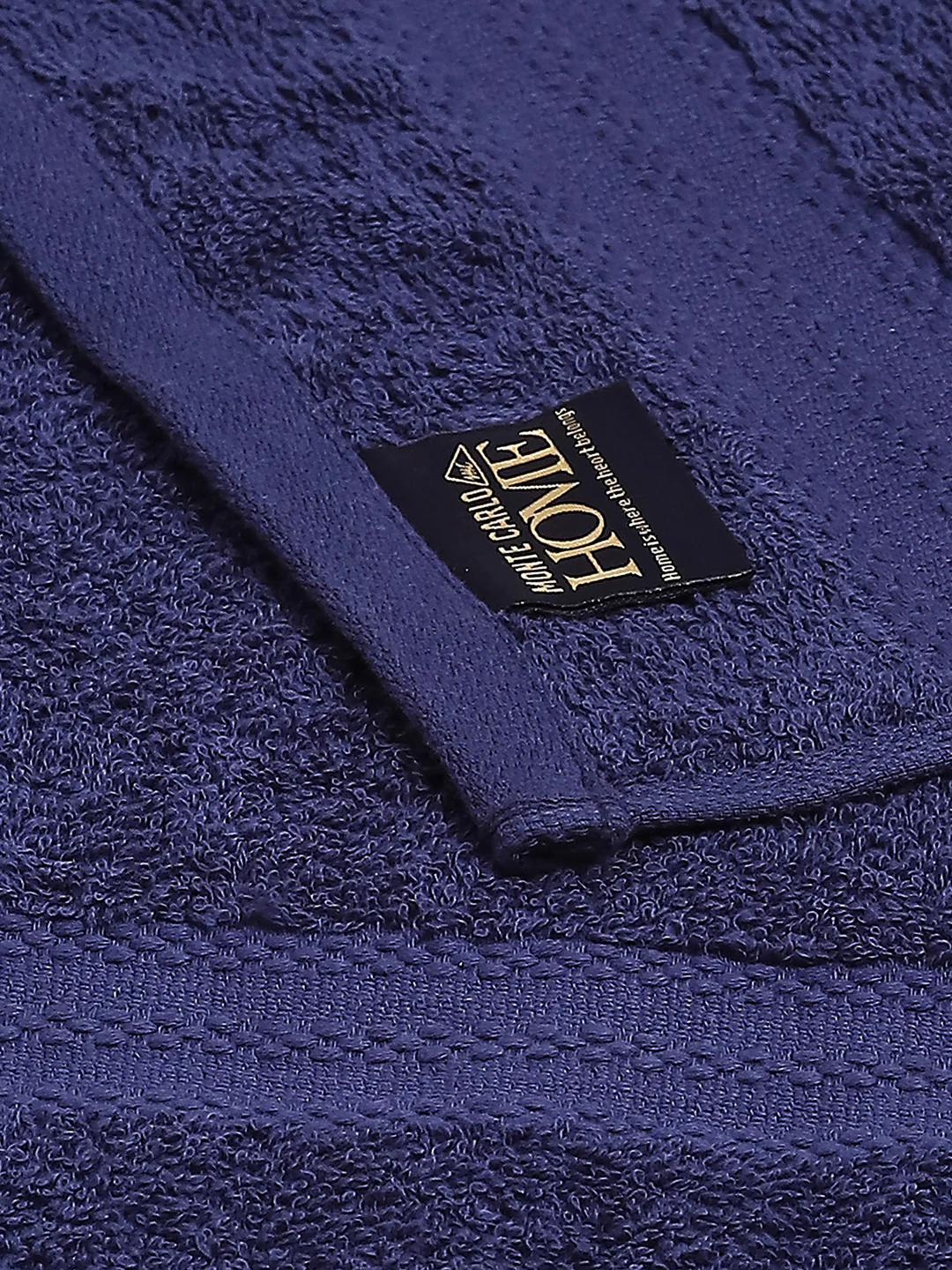 Navy Blue Cotton Solid 380 GSM 2 Bath Towel & 2 Hand Towel - Image 3