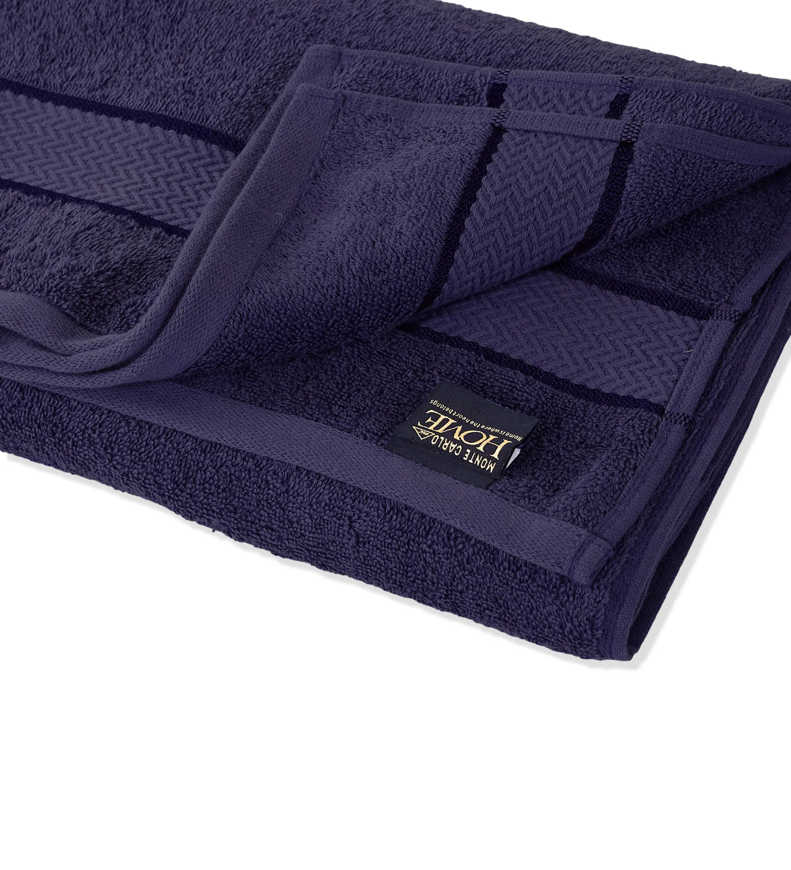Navy Blue Pure Cotton Solid 450 GSM Bath Towel 1 Piece (Oasis Collection) - Image 5