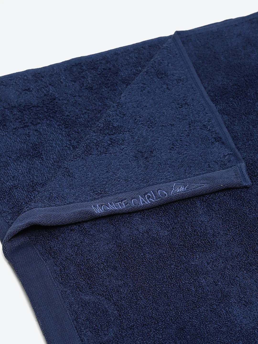 Navy Blue Solid Pure Cotton 350 GSM Bath Towel (Oslo) - Image 3