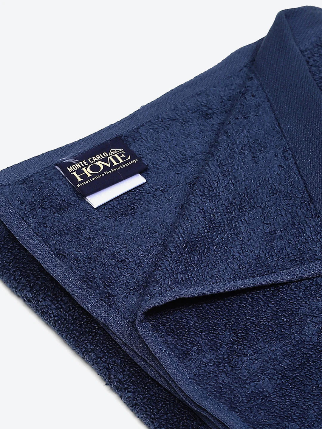 Navy Blue Solid Pure Cotton 350 GSM Bath Towel (Oslo) - Image 4