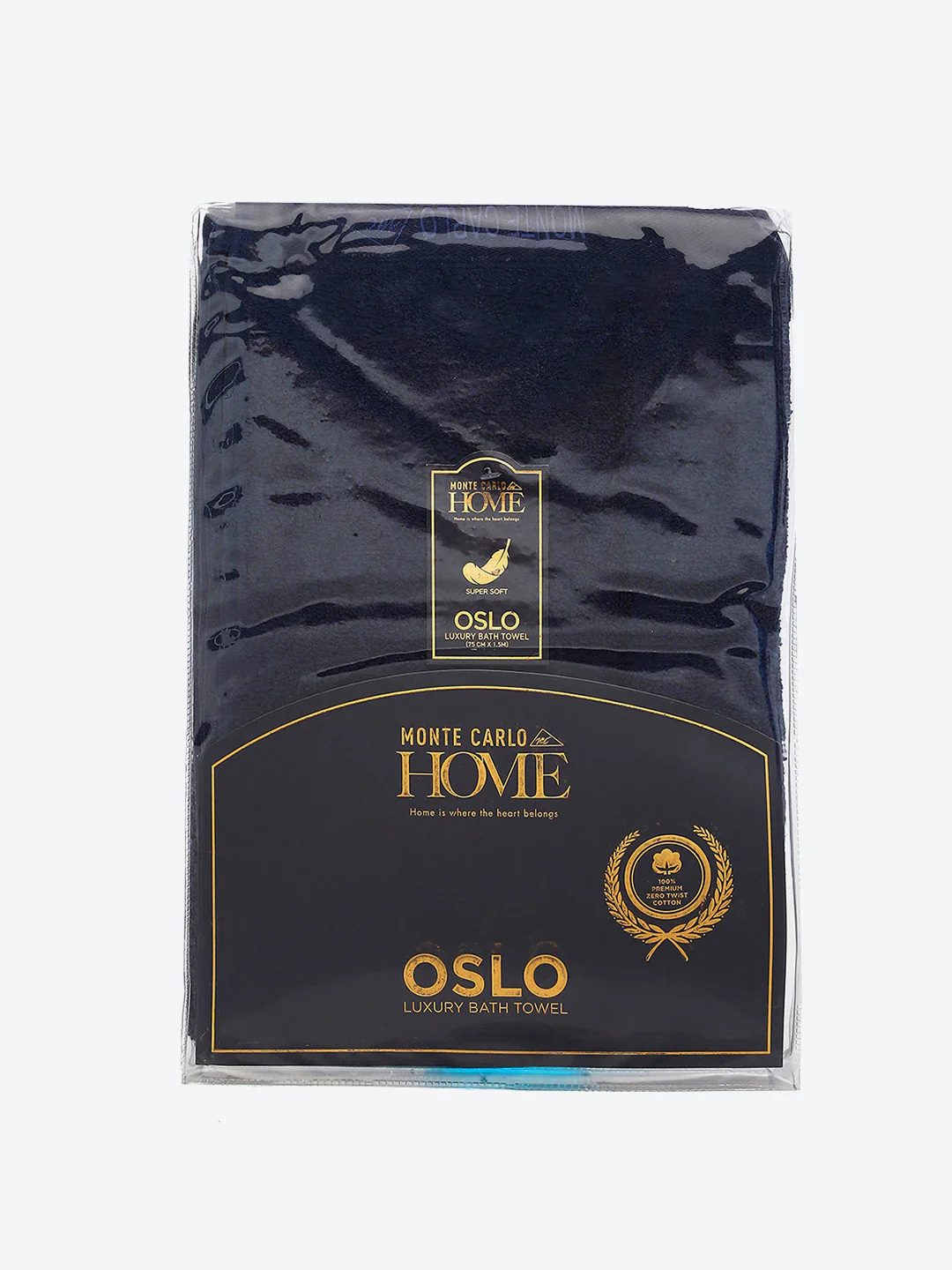 Navy Blue Solid Pure Cotton 350 GSM Bath Towel (Oslo) - Image 5