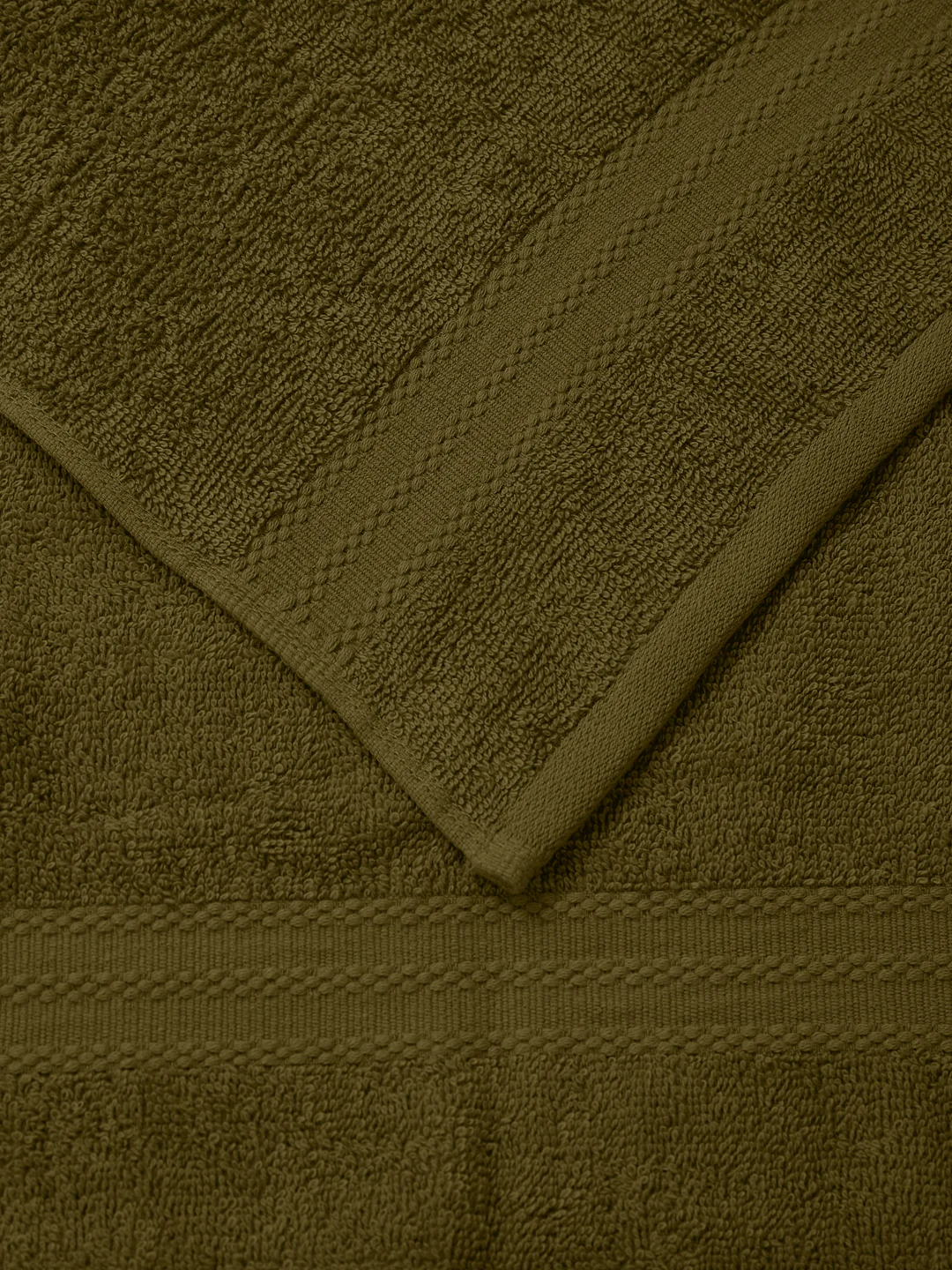 Olive Pure Cotton Solid 380 GSM Hand Towel 2 Pc Set (Jazz Collection) - Image 9