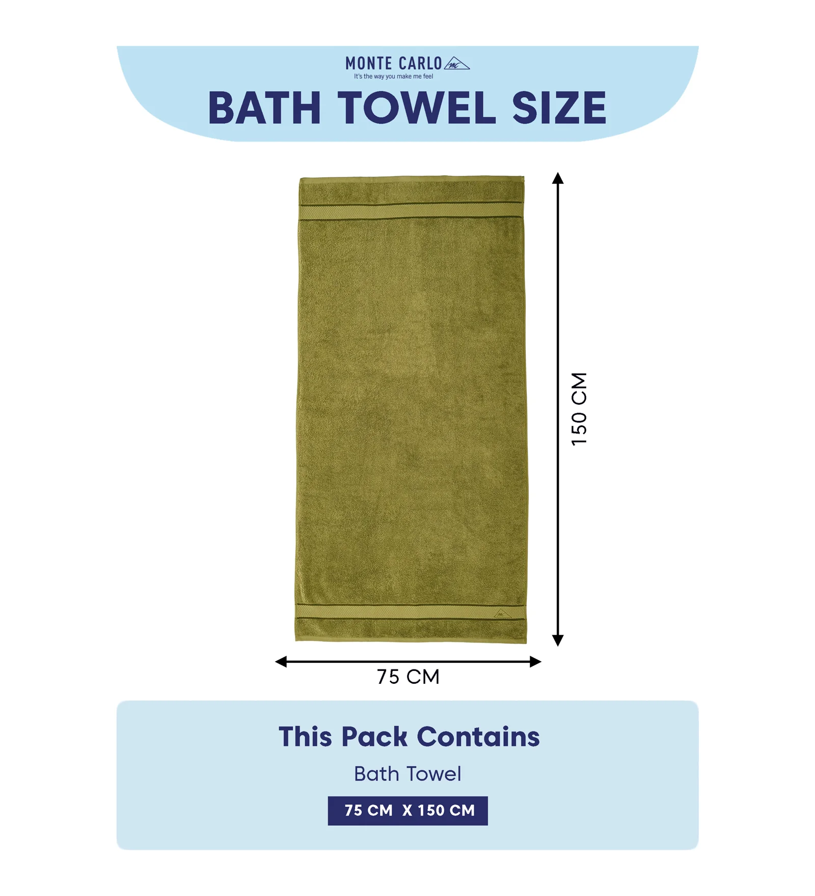 Olive Pure Cotton Solid 450 GSM Bath Towel 1 Piece (Oasis Collection) - Image 8