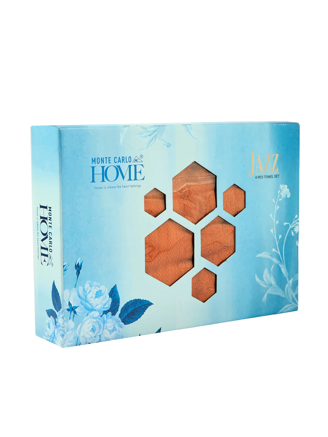 Orange 100% Cotton Solid 380 GSM Bath Towel Jazz 4 Pc Set Gifting Box Pack - Image 12