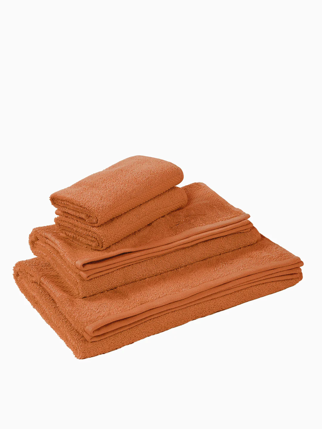 Orange 100% Cotton Solid 380 GSM Bath Towel Jazz 4 Pc Set Gifting Box Pack - Image 4