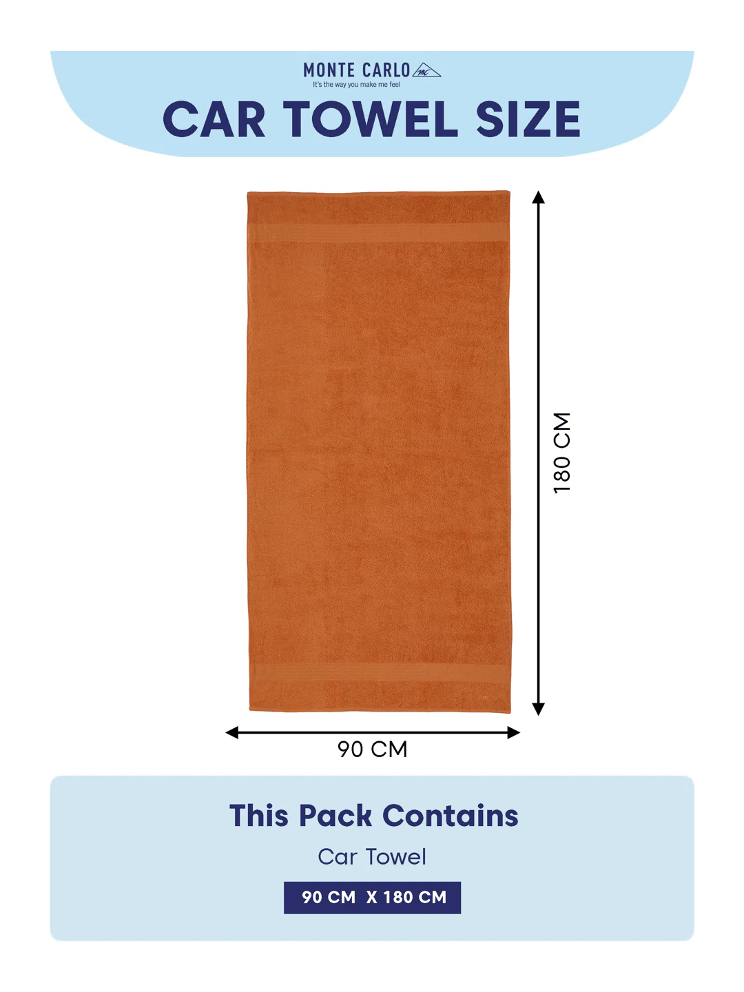 Orange Pure Cotton Solid 380 GSM Car Towel 1 Piece (Jazz Collection) - Image 7