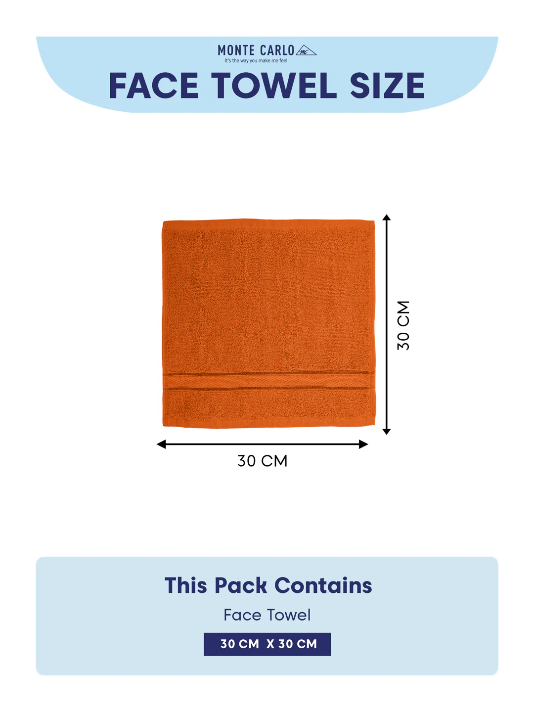 Orange Pure Cotton Solid 400 GSM Face Towel 4 Pc Set (Jasper Collection) - Image 7