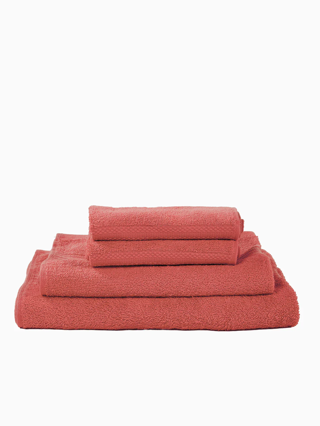 Peach Pink 100% Cotton Solid 380 GSM Bath Towel Jazz 4 Pc Set Gifting Box Pack - Image 5