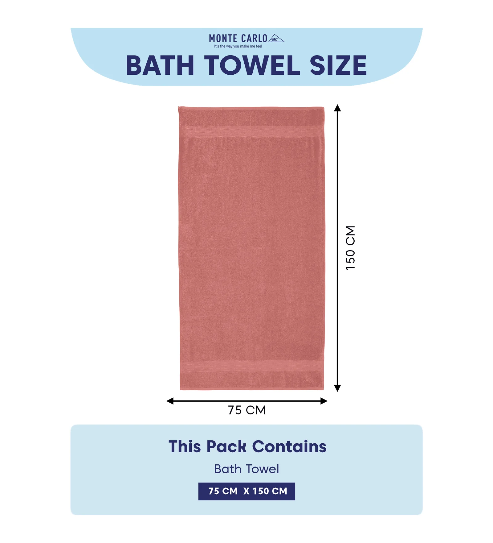 Peach Pure Cotton Solid 380 GSM Bath Towel 1 Piece (Jazz Collection) - Image 8