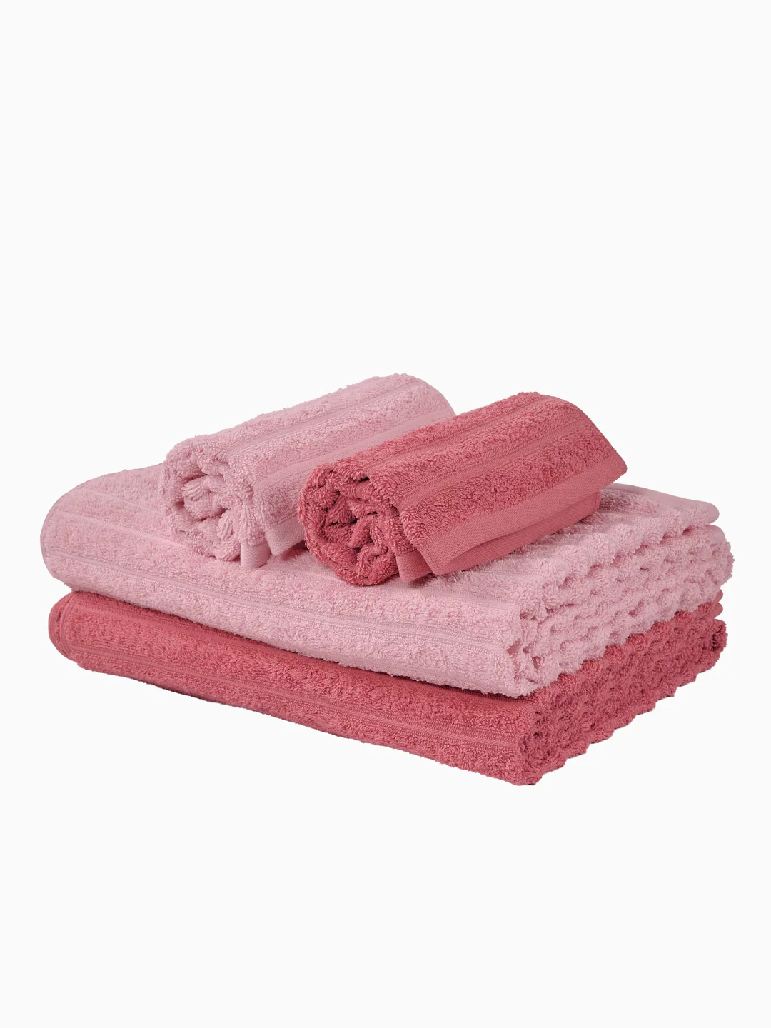 Pink & Peach 100% Cotton Solid 500 GSM Bath Towel Sensations 4 Pc Set Gifting Box Pack - Image 6