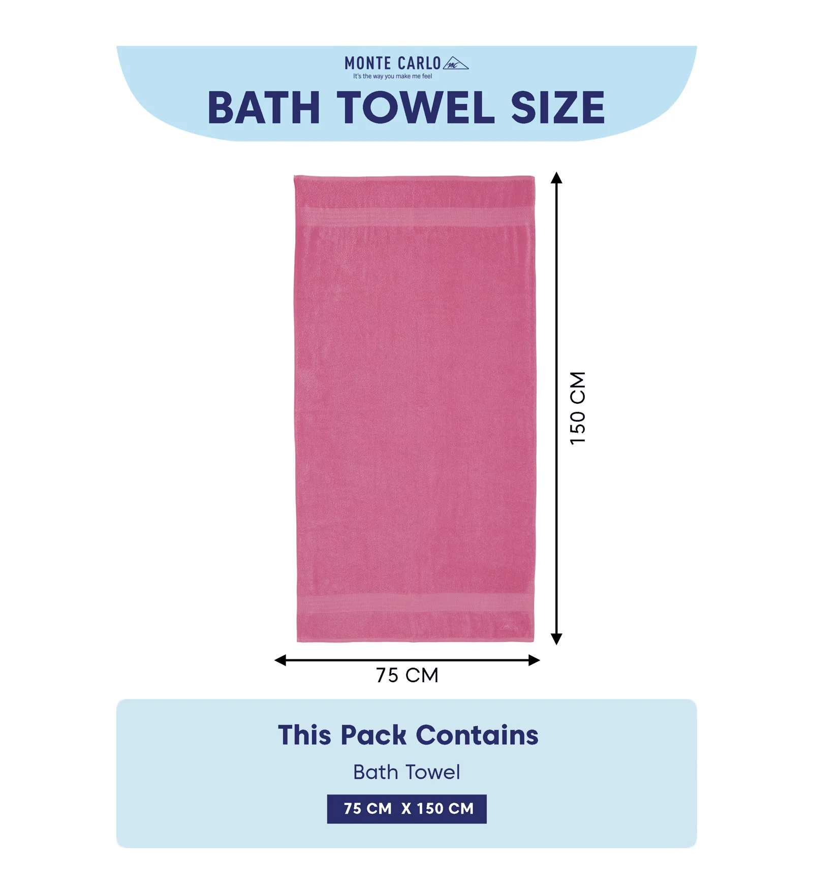 Pink Pure Cotton Solid 380 GSM Bath Towel 1 Piece (Jazz Collection) - Image 8
