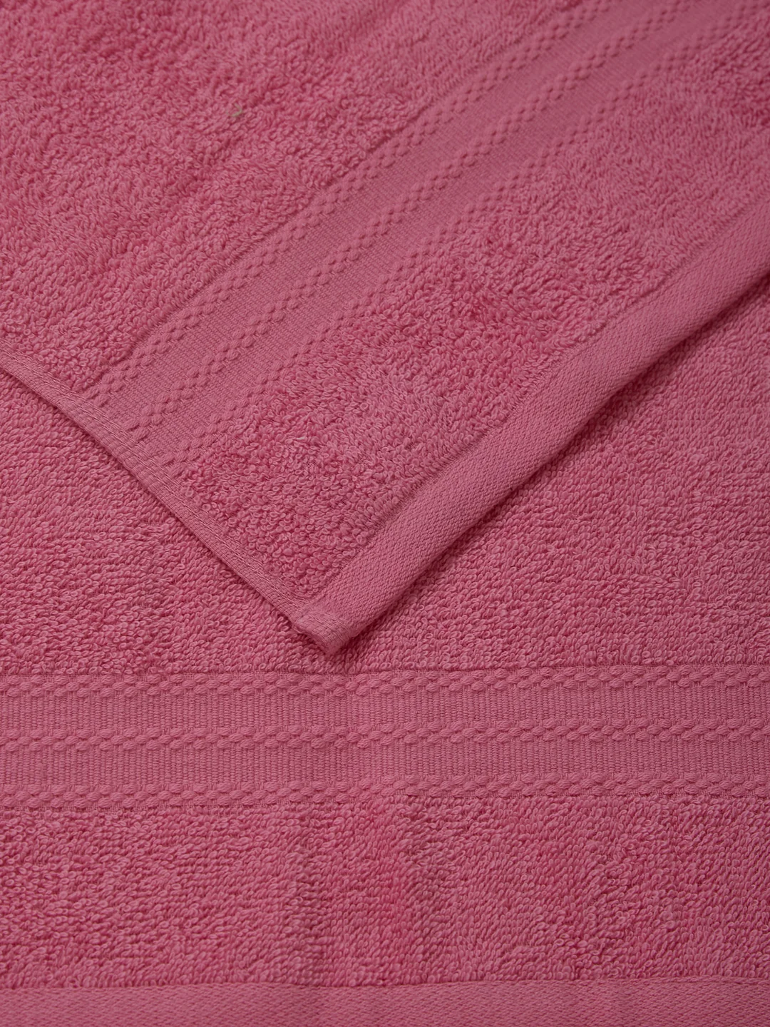 Pink Pure Cotton Solid 380 GSM Hand Towel 2 Pc Set (Jazz Collection) - Image 9