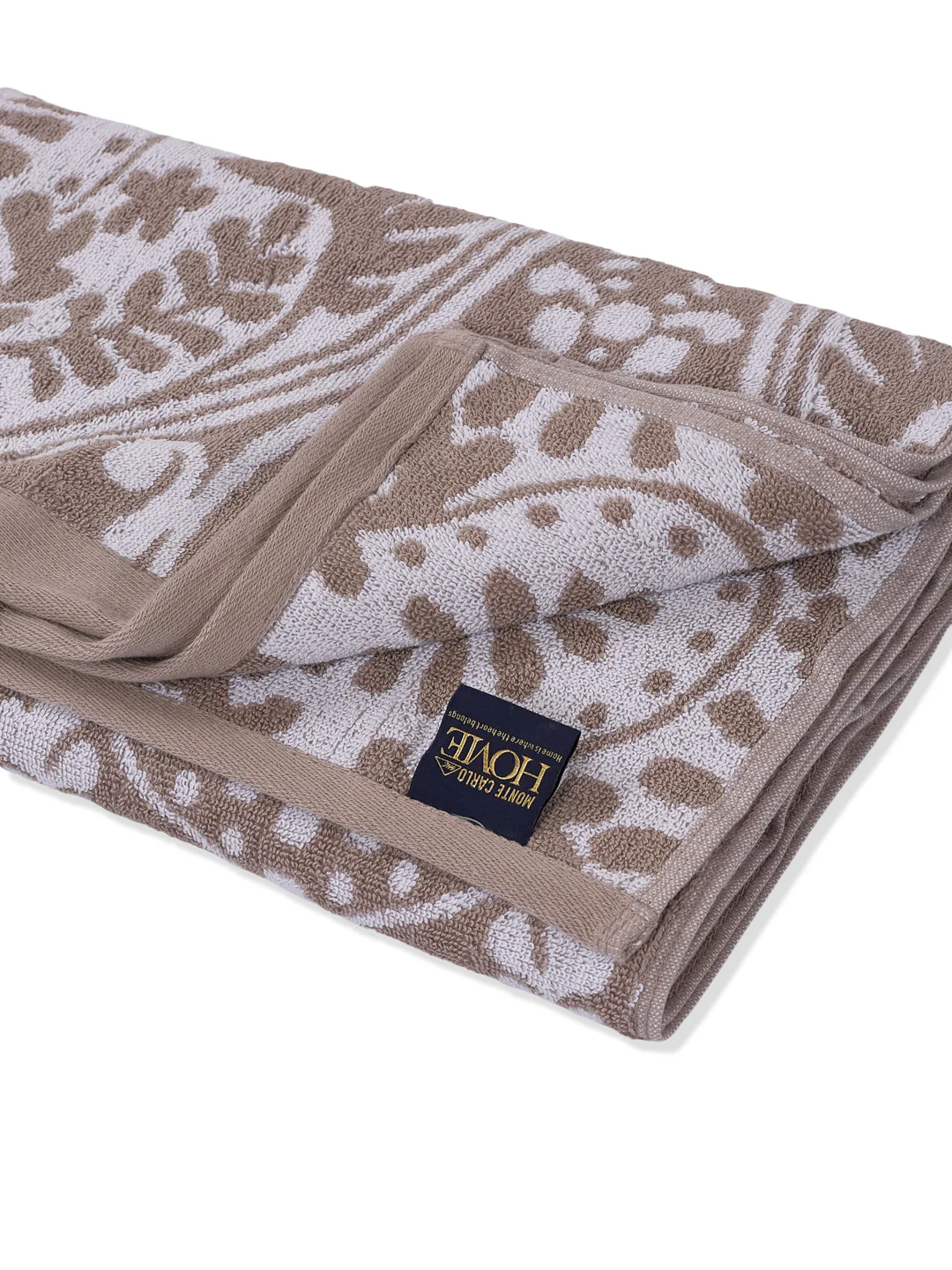 Premium Beige 100% Cotton Self Design 525 GSM Bath Towel Santorini 1 Pc Pvc Pack - Image 5