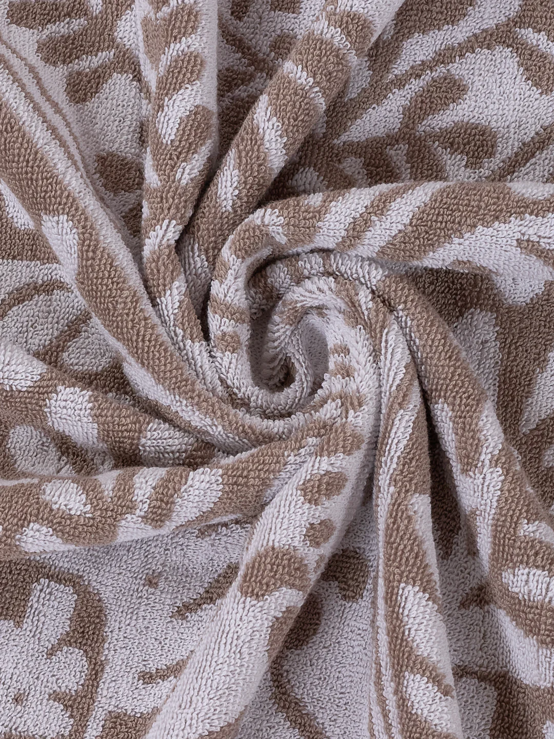 Premium Beige 100% Cotton Self Design 525 GSM Bath Towel Santorini 1 Pc Pvc Pack - Image 7