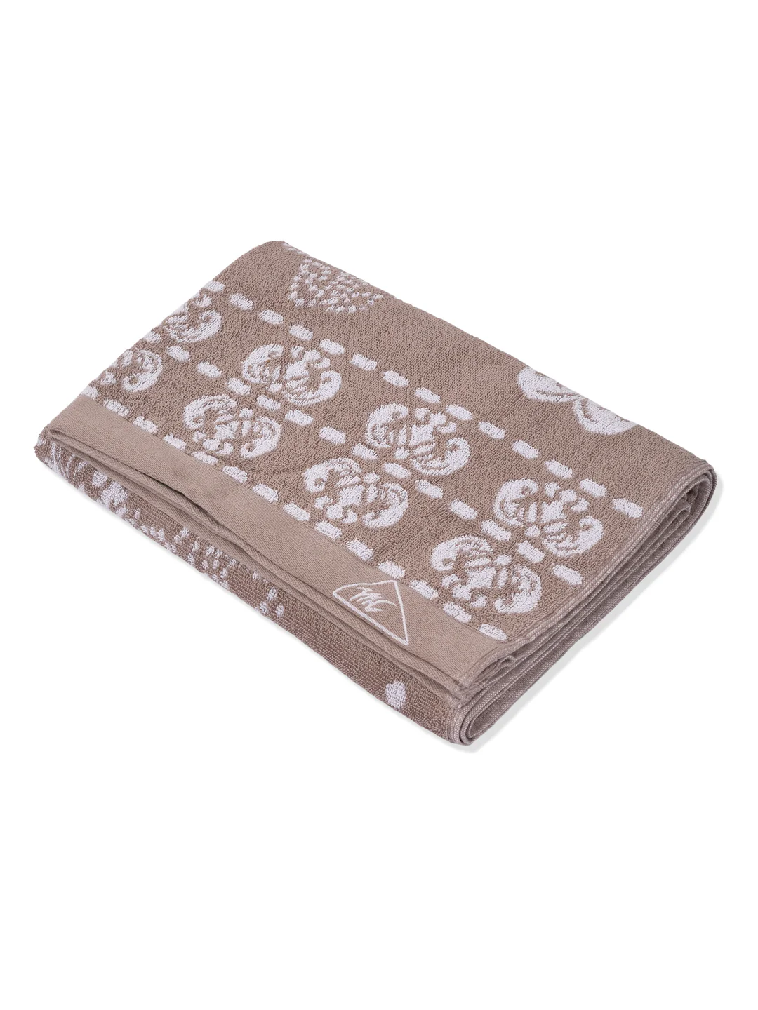 Premium Beige 100% Cotton Self Design 525 GSM Bath Towel Santorini 1 Pc Pvc Pack - Image 4