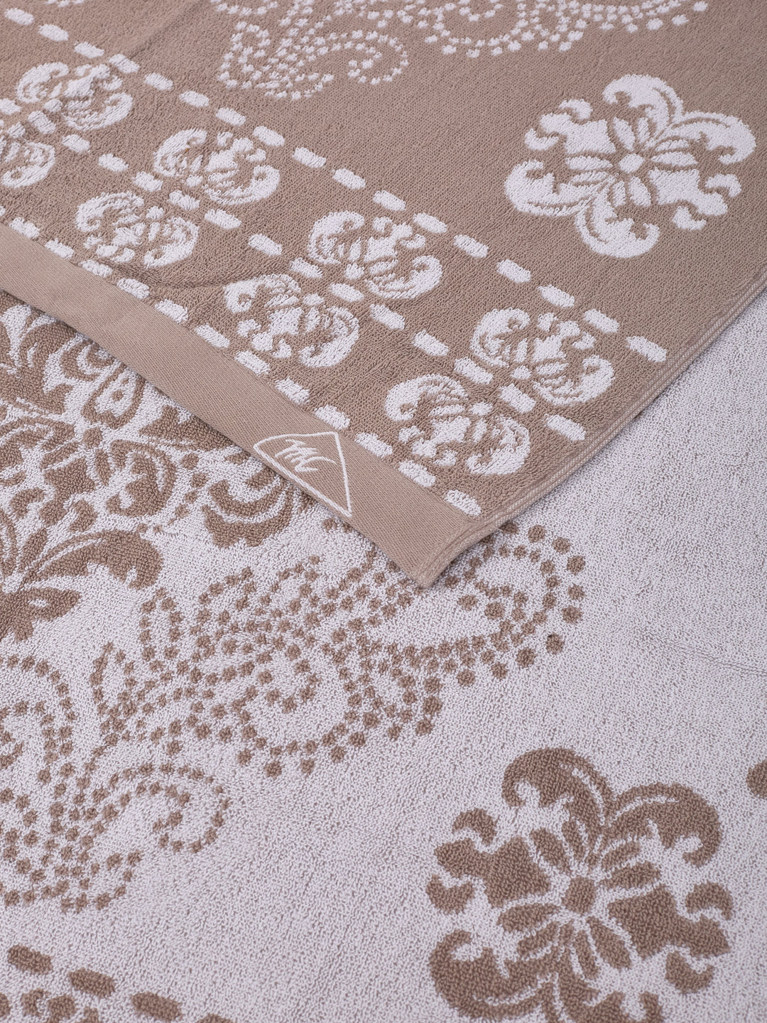 Premium Beige 100% Cotton Self Design 525 GSM Bath Towel Santorini 1 Pc Pvc Pack - Image 6