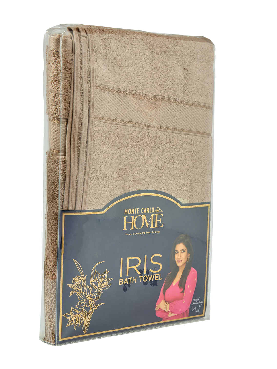 Premium Beige 100% Cotton Solid 525 GSM Bath Towel Iris 1 Pc Pvc Pack - Image 9