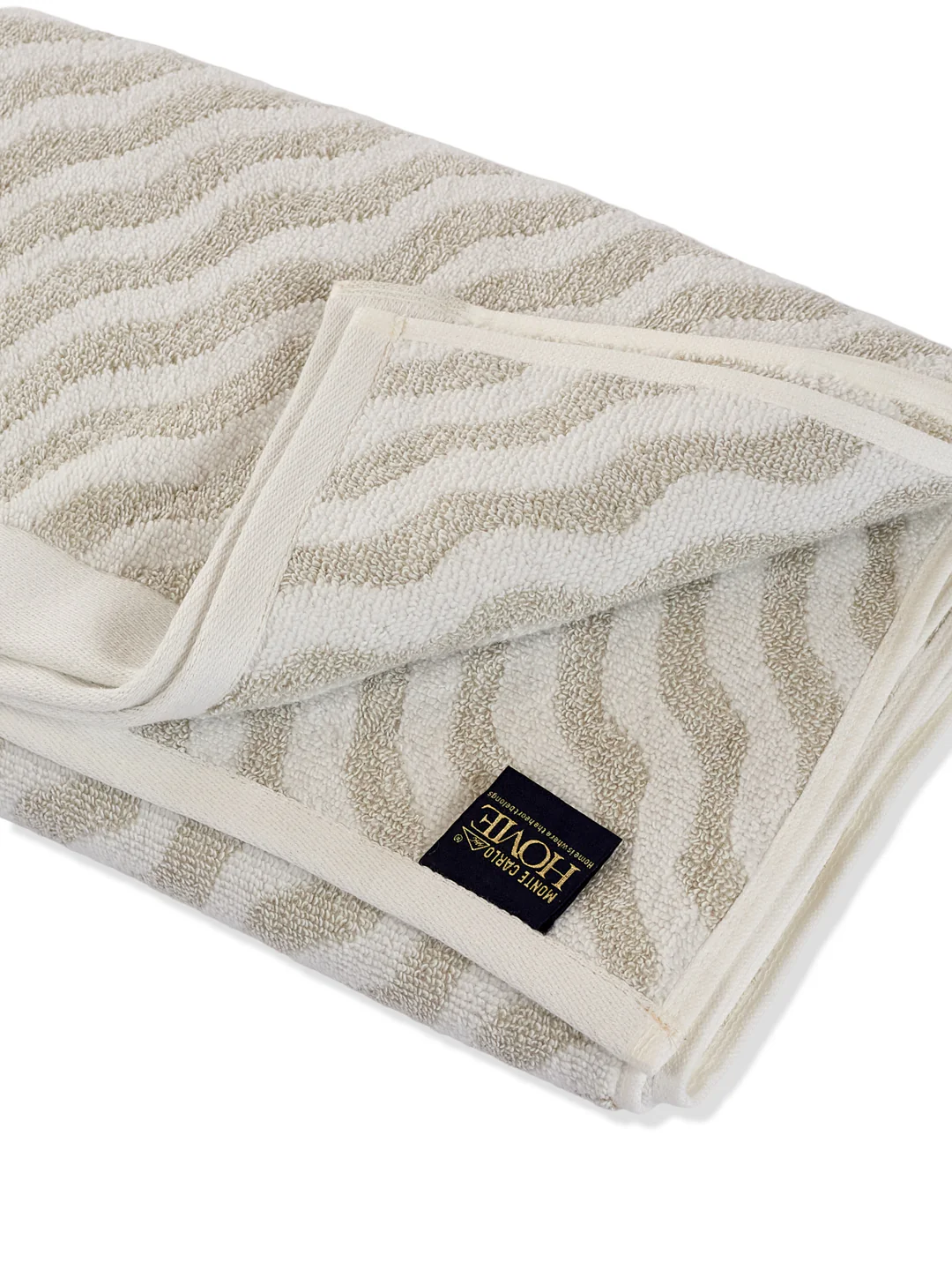 Premium Beige & White Pure Cotton Self Design 500 GSM Bath Towel 1 Piece (Green Weave Collection) - Image 5