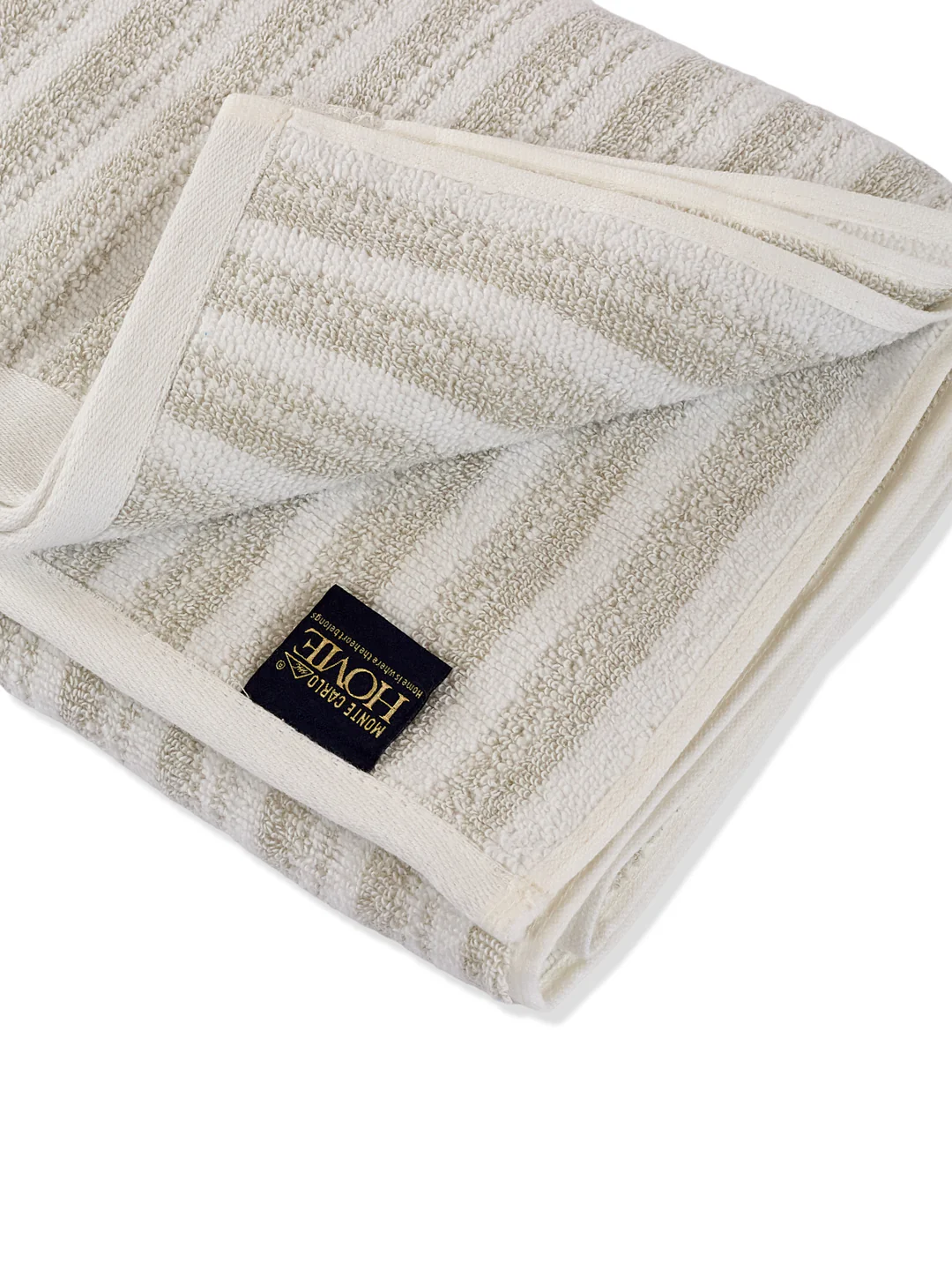 Premium Beige & White Pure Cotton Self Design 500 GSM Bath Towel 1 Piece (Green Weave Collection) - Image 5