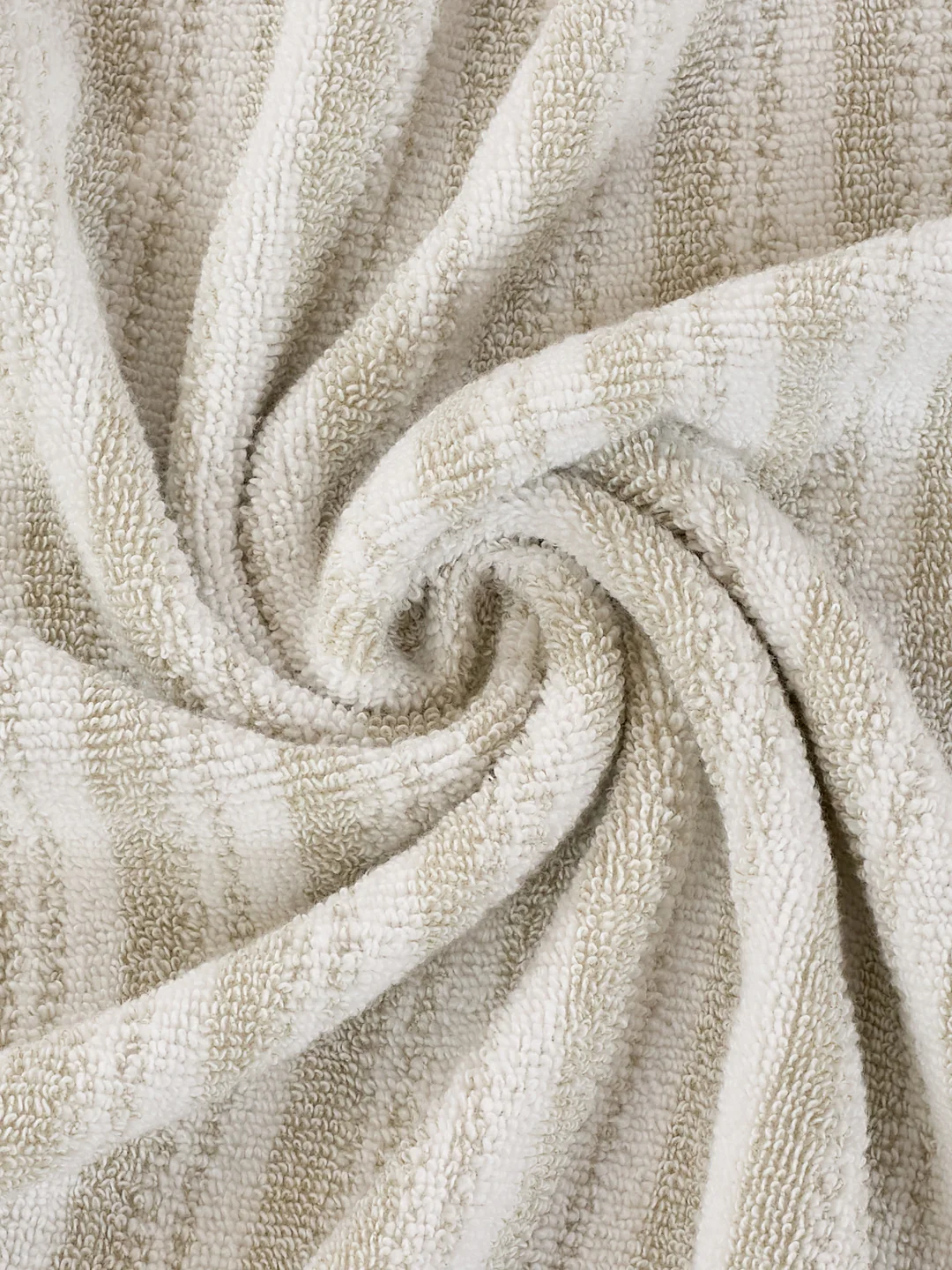 Premium Beige & White Pure Cotton Self Design 500 GSM Bath Towel 1 Piece (Green Weave Collection) - Image 7