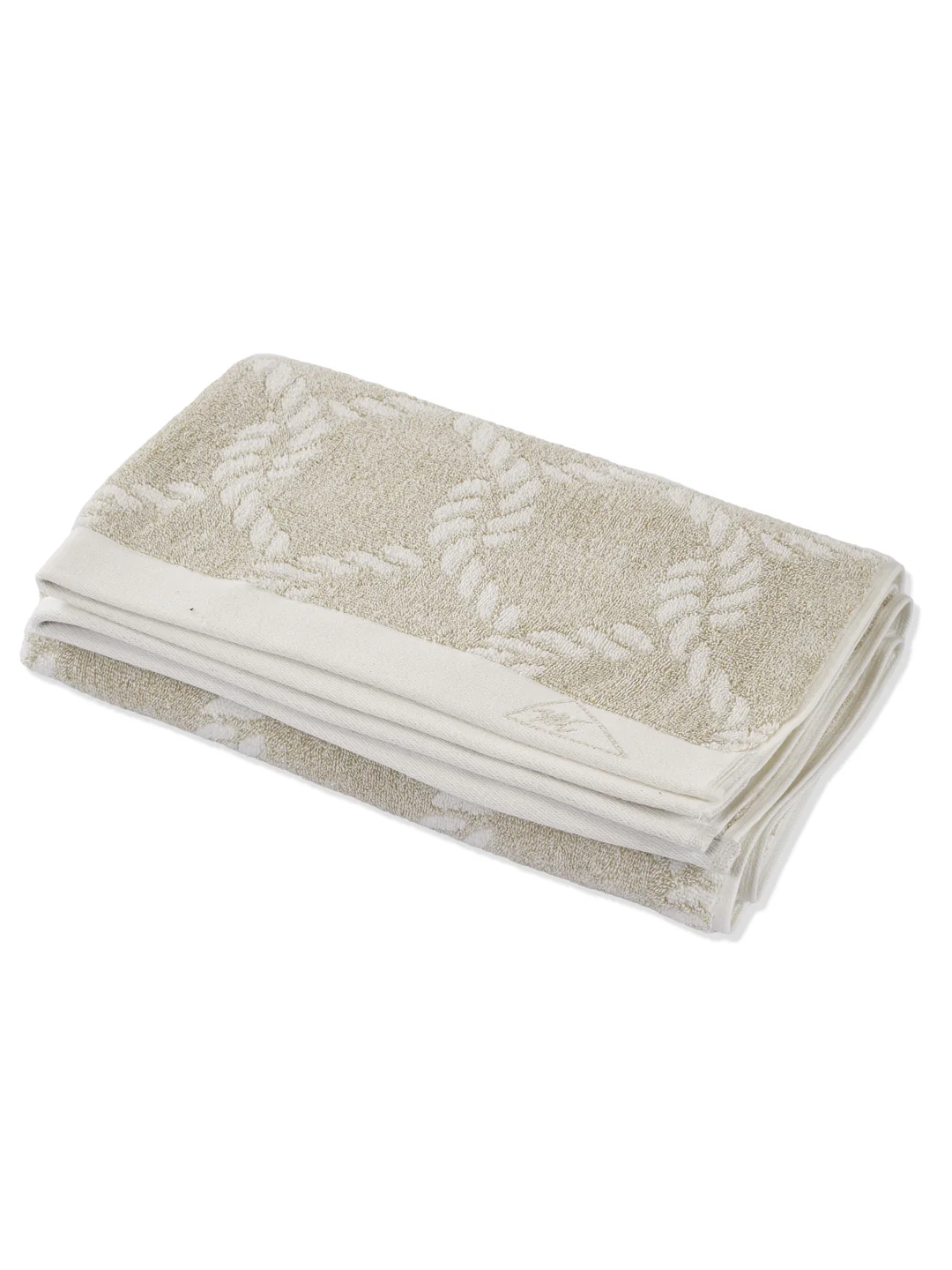Premium Beige & White Pure Cotton Self Design 500 GSM Bath Towel 1 Piece (Green Weave Collection) - Image 4
