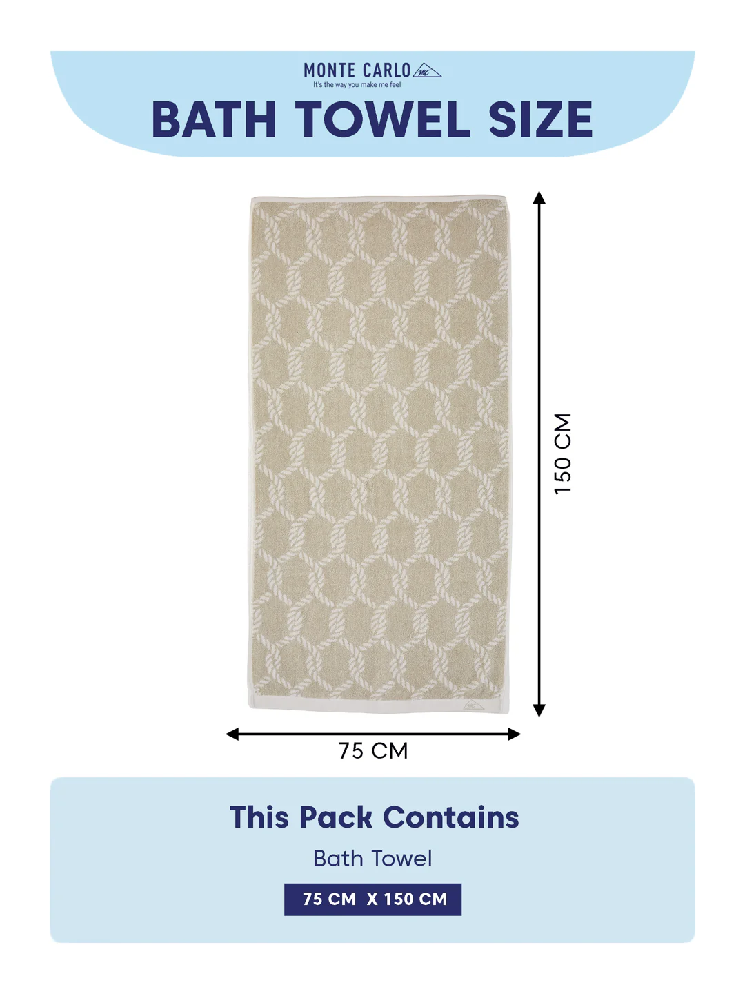 Premium Beige & White Pure Cotton Self Design 500 GSM Bath Towel 1 Piece (Green Weave Collection) - Image 8