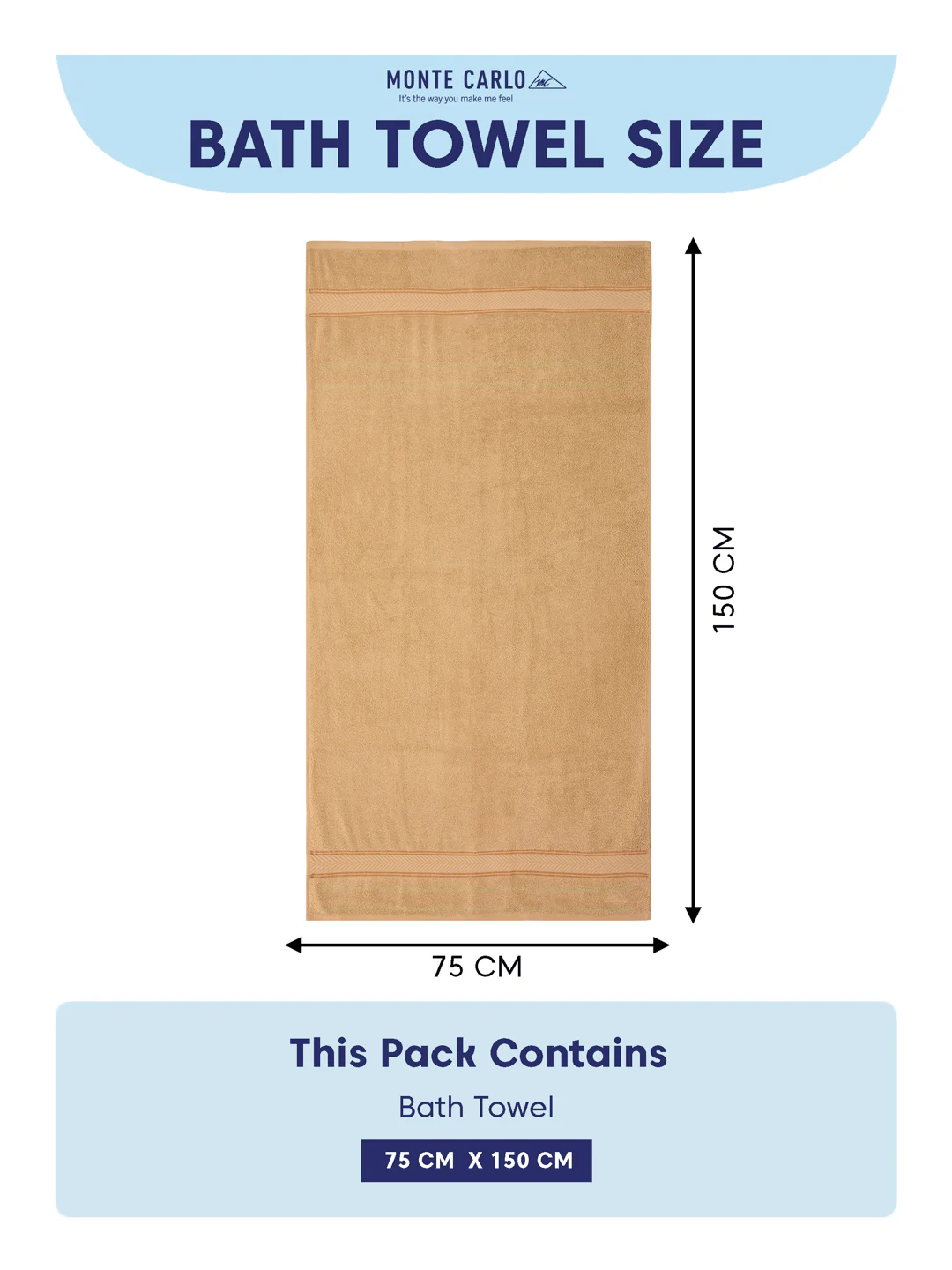 Premium Camel Brown 100% Cotton Solid 525 GSM Bath Towel Amber 1 Pc Pvc Pack - Image 8