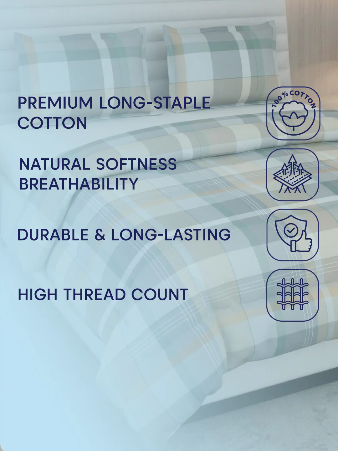 Premium Checked Double Bed 3 Ply 100 GSM Comforter Classique Warm Hug Collection Weight 2.5 kg - Image 12