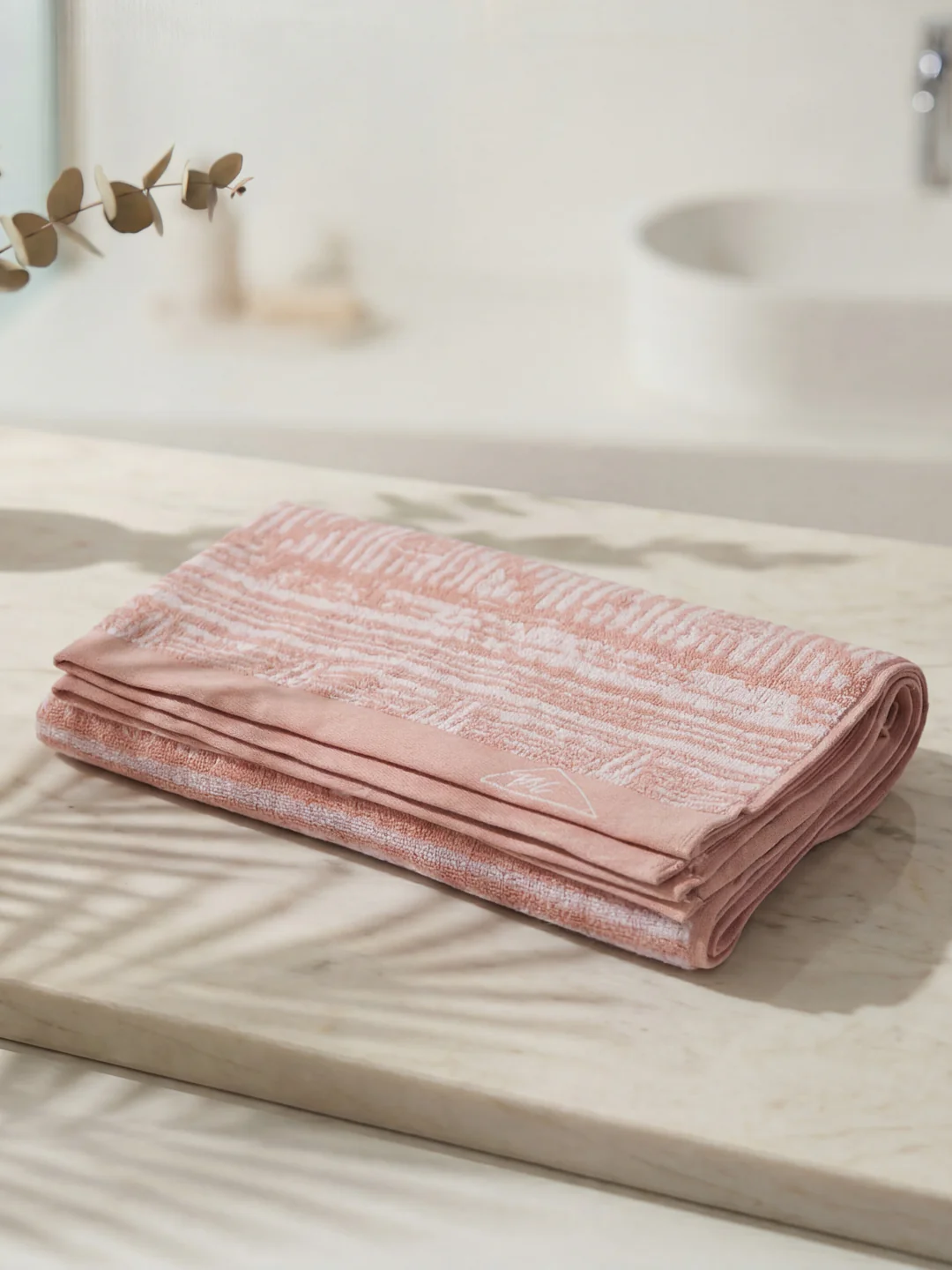 Premium Dusty Rose 100% Cotton Self Design 525 GSM Bath Towel Santorini 1 Pc Pvc Pack - Image 2