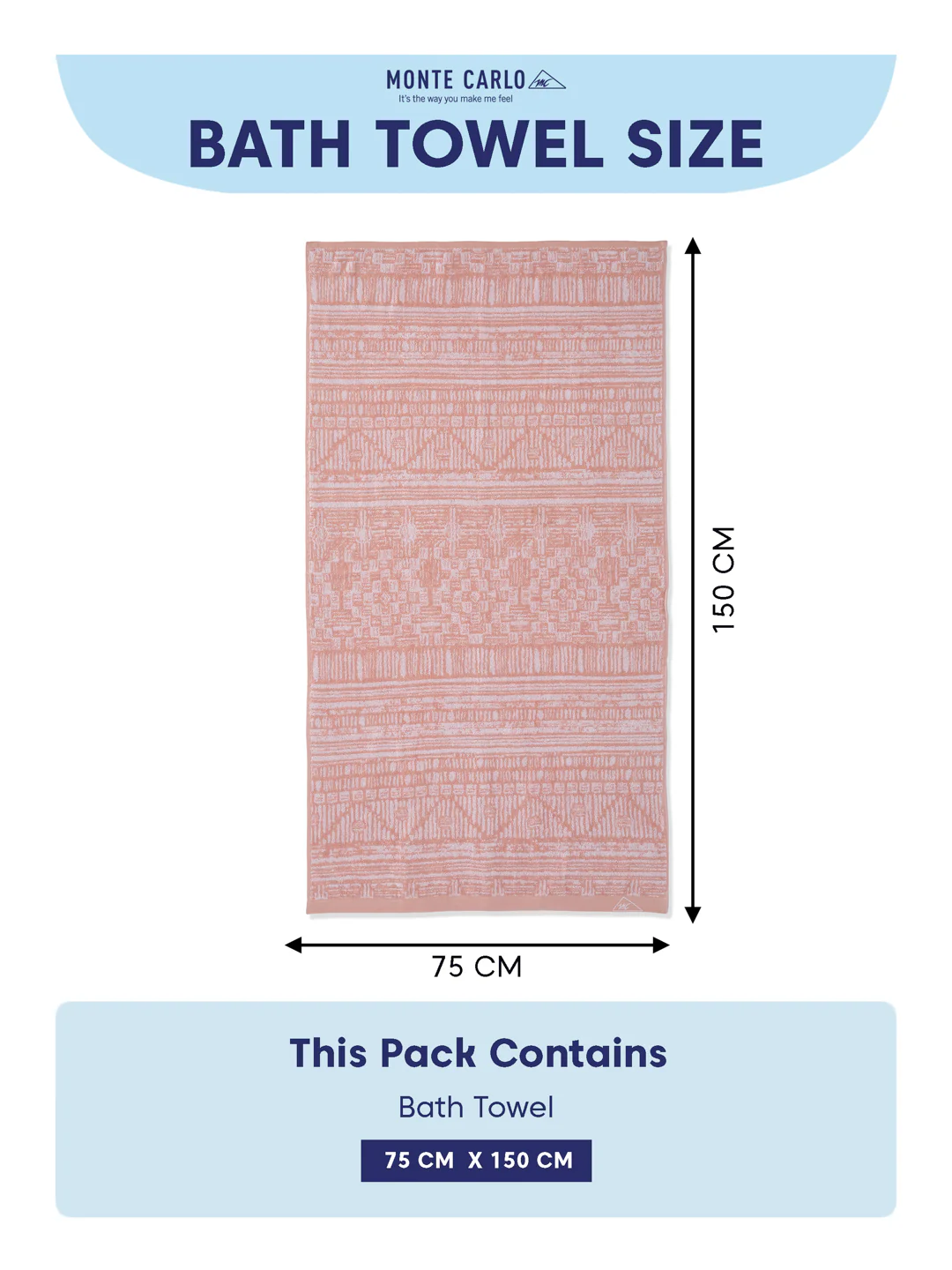Premium Dusty Rose 100% Cotton Self Design 525 GSM Bath Towel Santorini 1 Pc Pvc Pack - Image 8