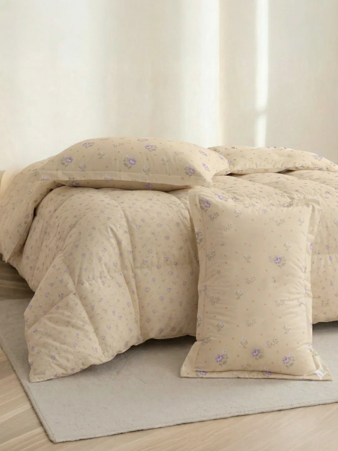 Premium Floral Print Double Bed 3 Ply 100 GSM Comforter Classique Warm Hug Collection Weight 2.5 kg - Image 5