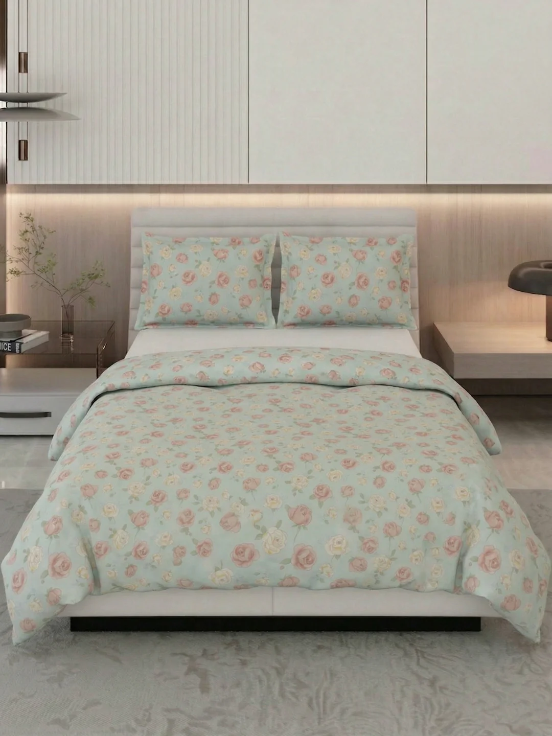 Premium Floral Print Double Bed 3 Ply 100 GSM Comforter Classique Warm Hug Collection Weight 2.5 kg - Image 3