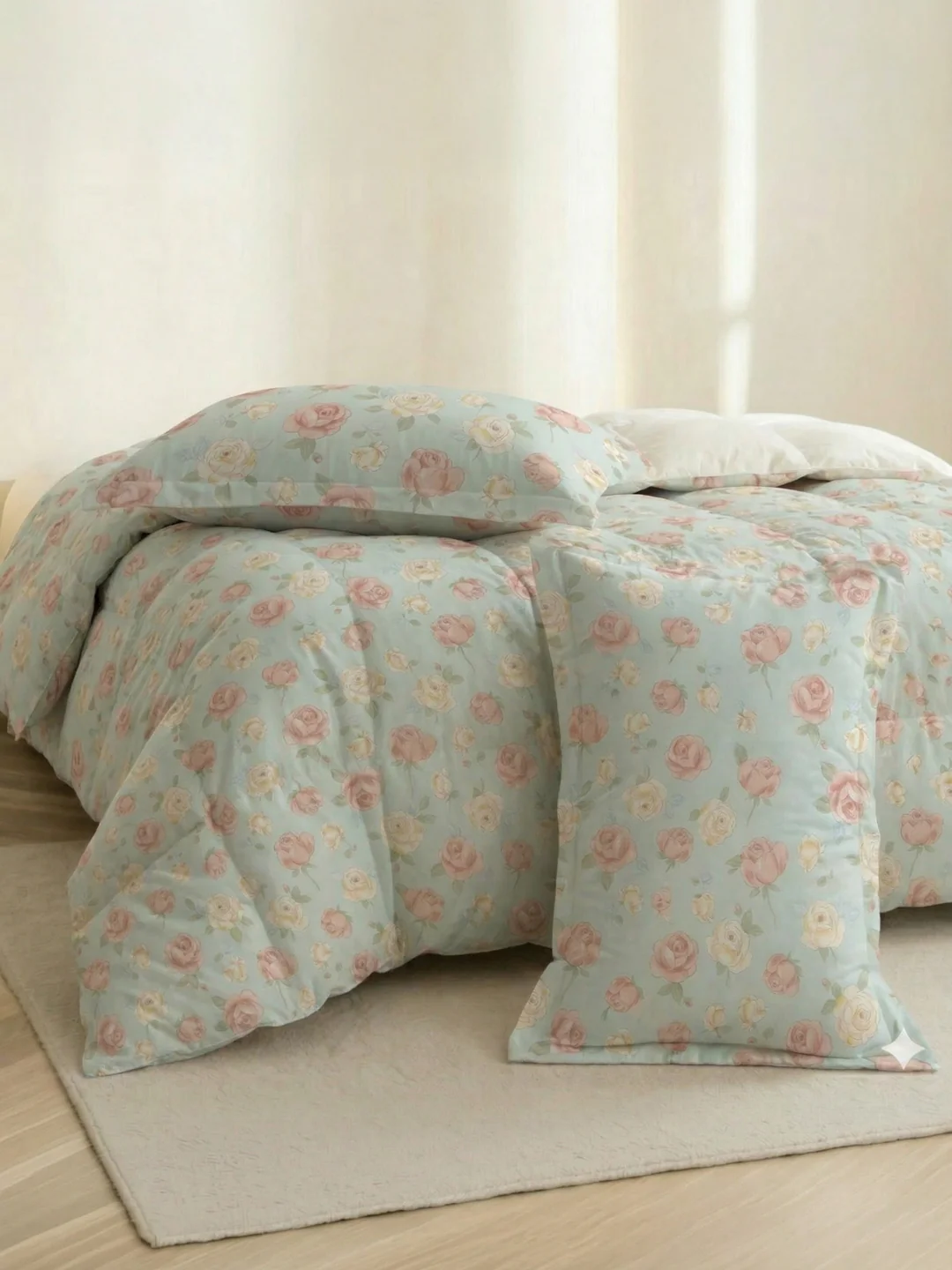 Premium Floral Print Double Bed 3 Ply 100 GSM Comforter Classique Warm Hug Collection Weight 2.5 kg - Image 5