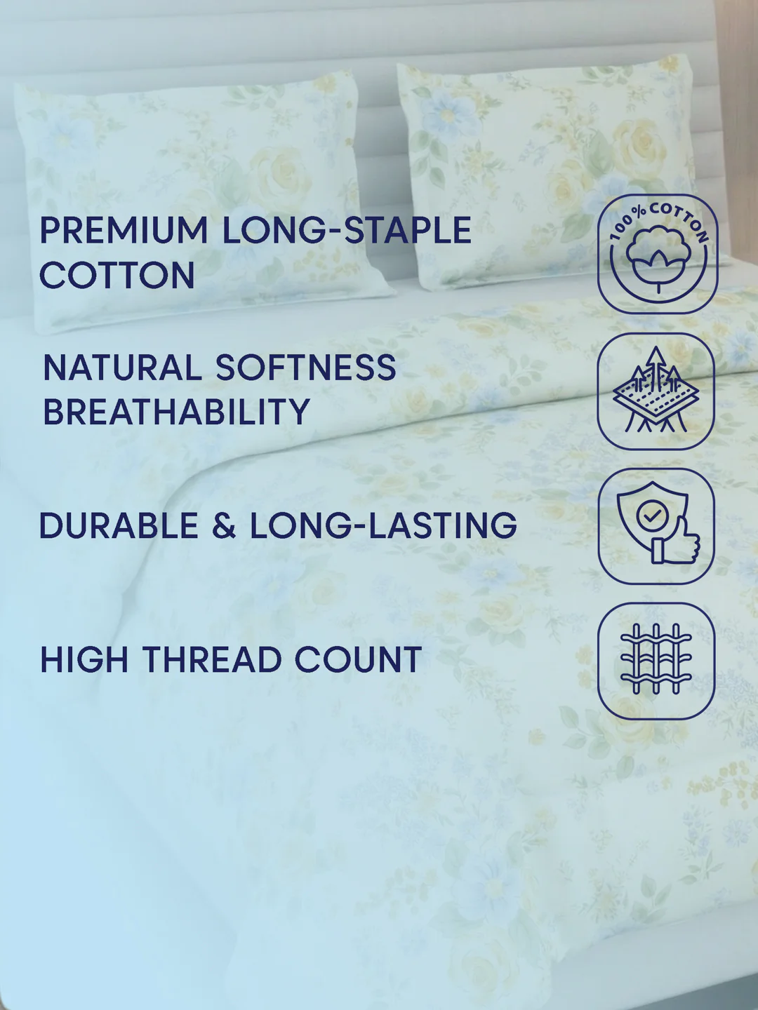 Premium Floral Print Double Bed 3 Ply 100 GSM Comforter Classique Warm Hug Collection Weight 2.5 kg - Image 12