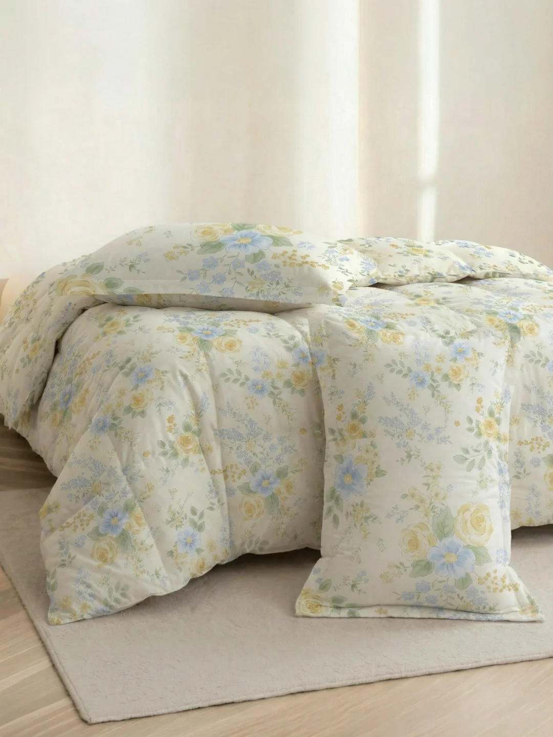 Premium Floral Print Double Bed 3 Ply 100 GSM Comforter Classique Warm Hug Collection Weight 2.5 kg - Image 5